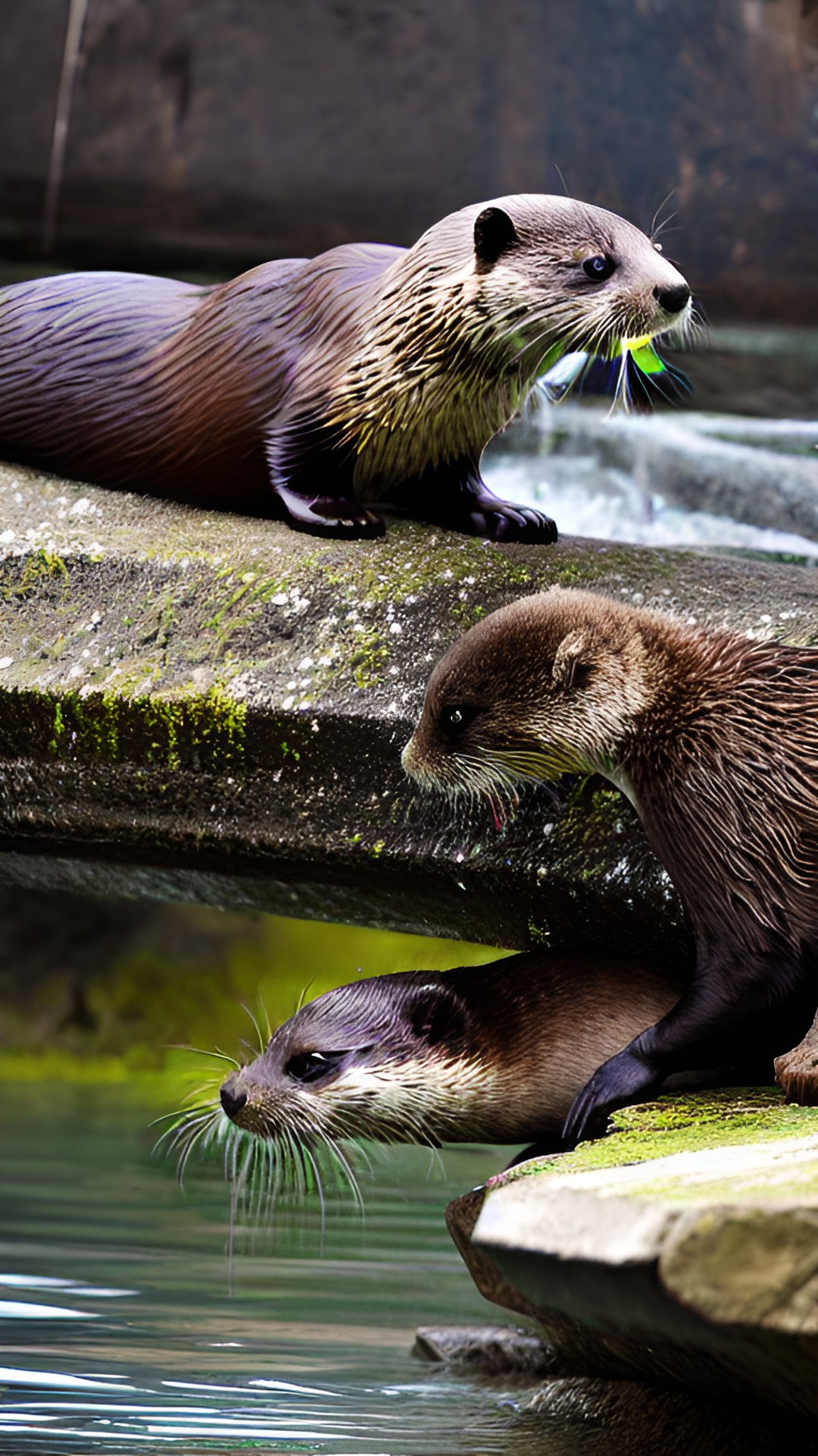 a superhero otter, saving someone from falling ￼ preview