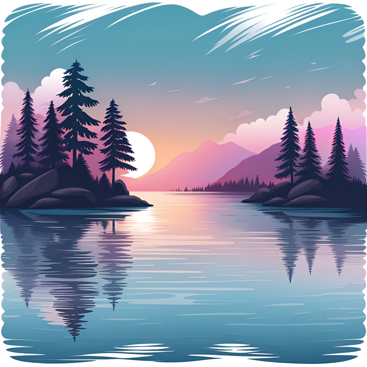 lake png isolated element fade preview