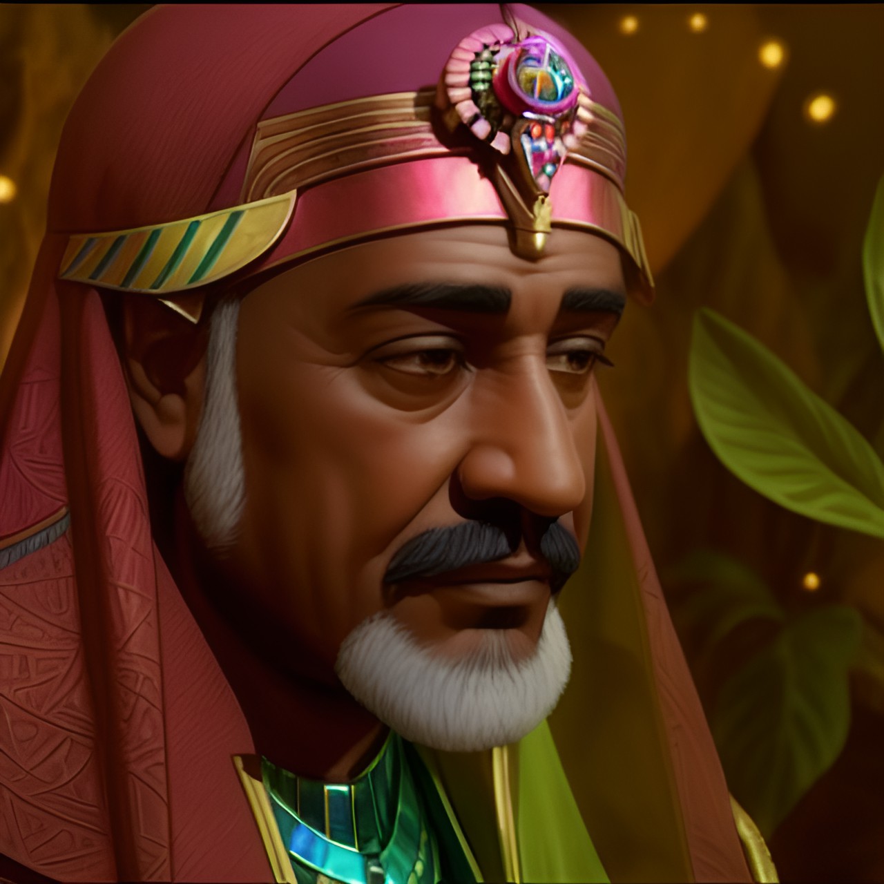 Pharaoh - fantasy backgrounds, magic, flowers, lakes, egypt, oasis, king, pharaoh, middle aged man preview