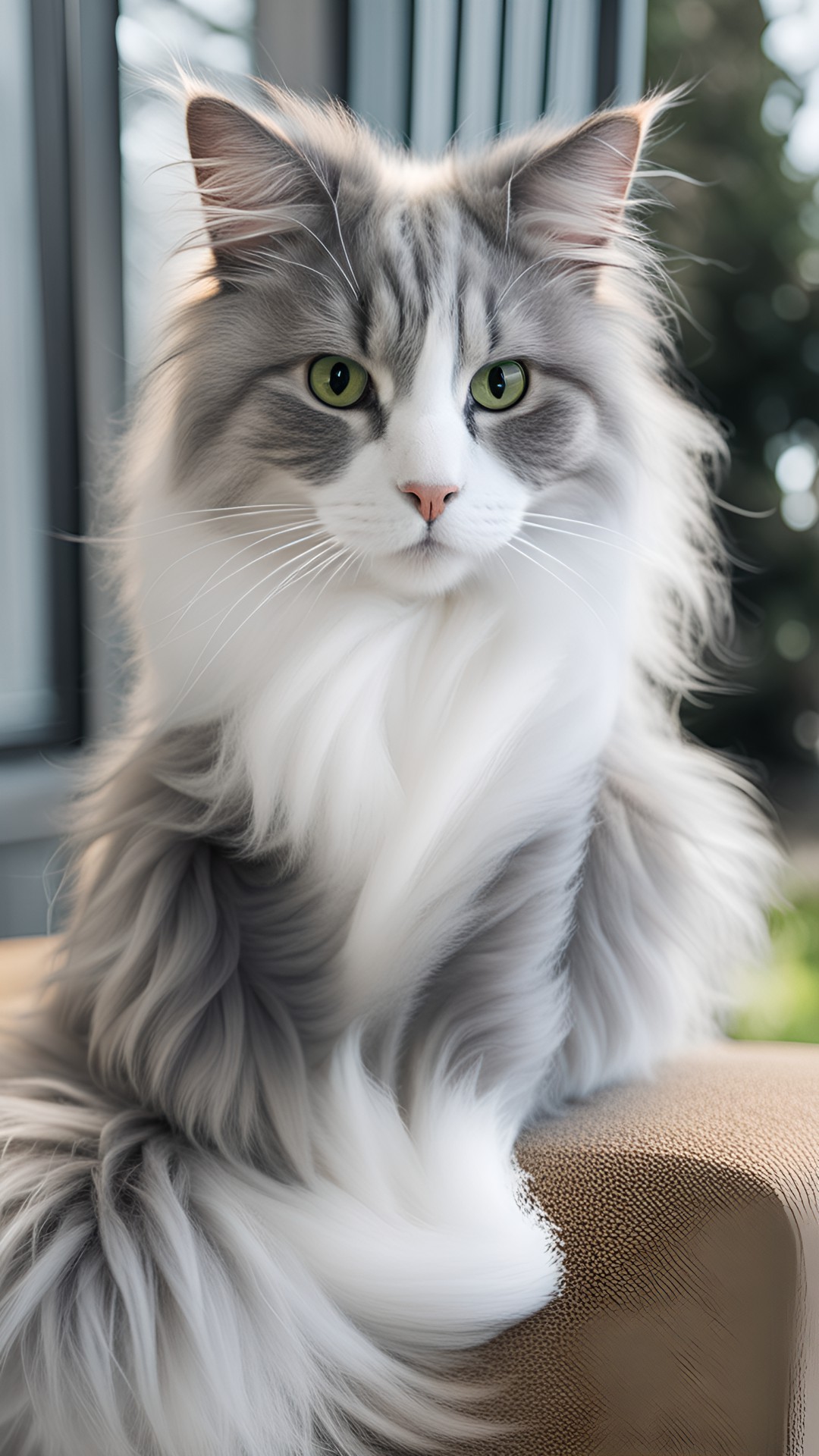 gray and white fluff cat preview