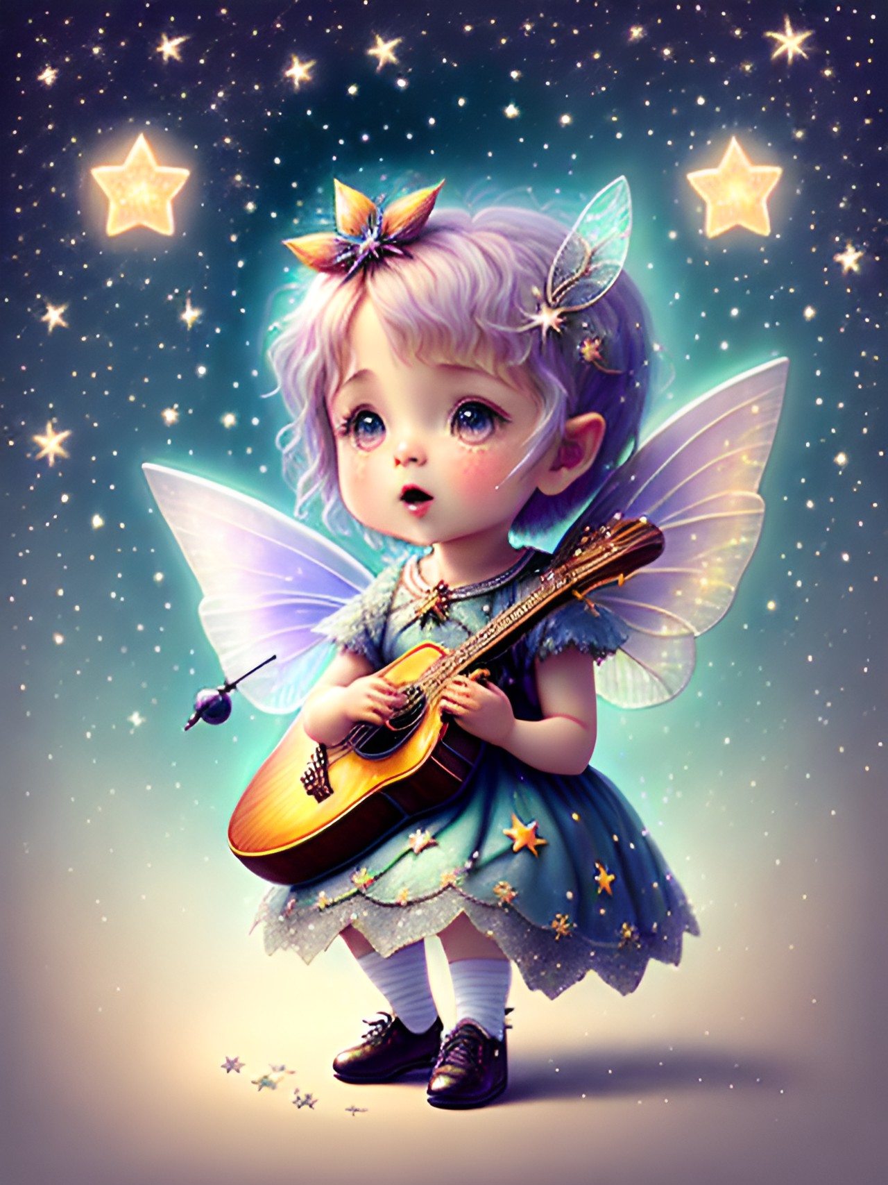 a small fairy singing to a star preview