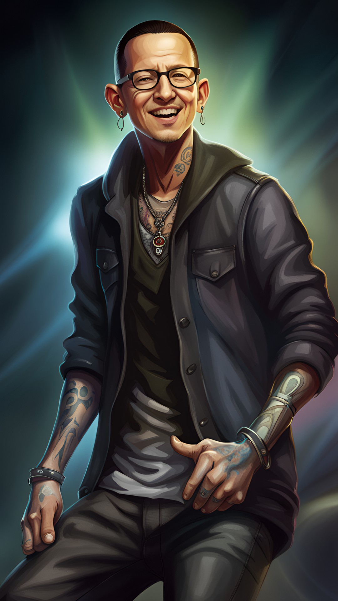 chester charles bennington, from linkin park, sing song, hiper realistic, hight quality, good anatomy, fantasy style preview