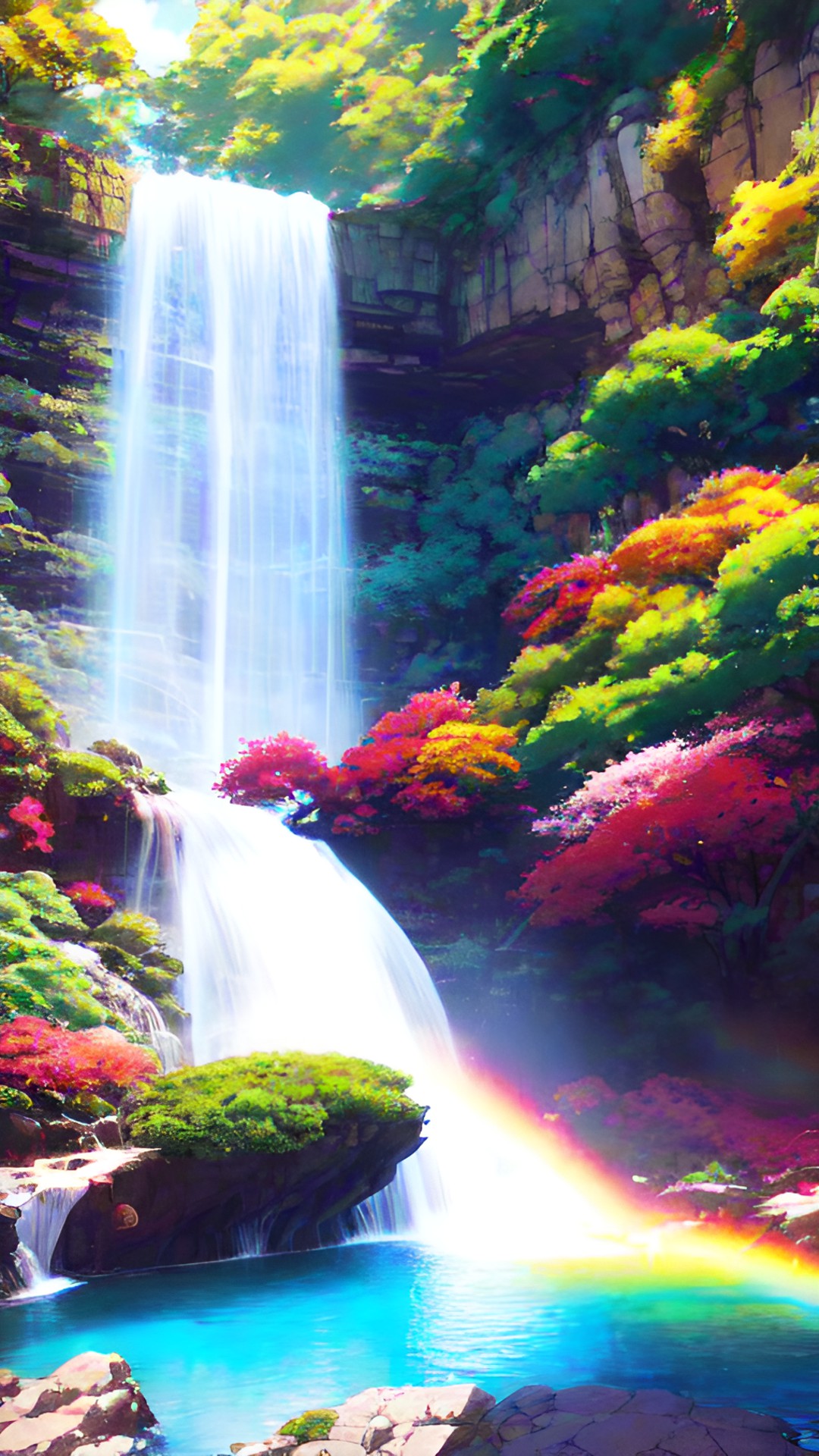 a rainbow waterfall preview