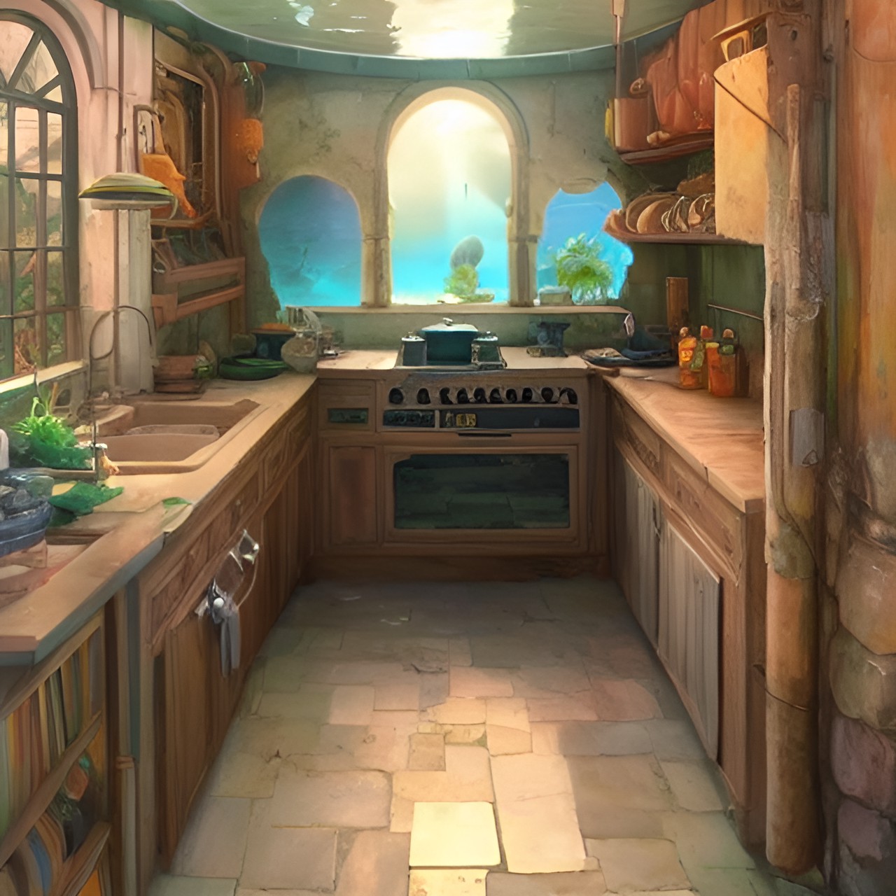 underwater kitchen atlantis preview