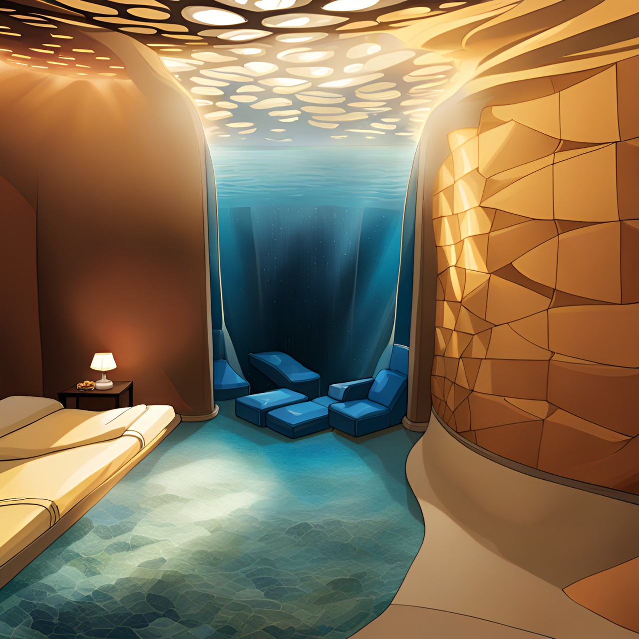 Atlantean bedroom - underwater atlantis bedroom, atlantean preview