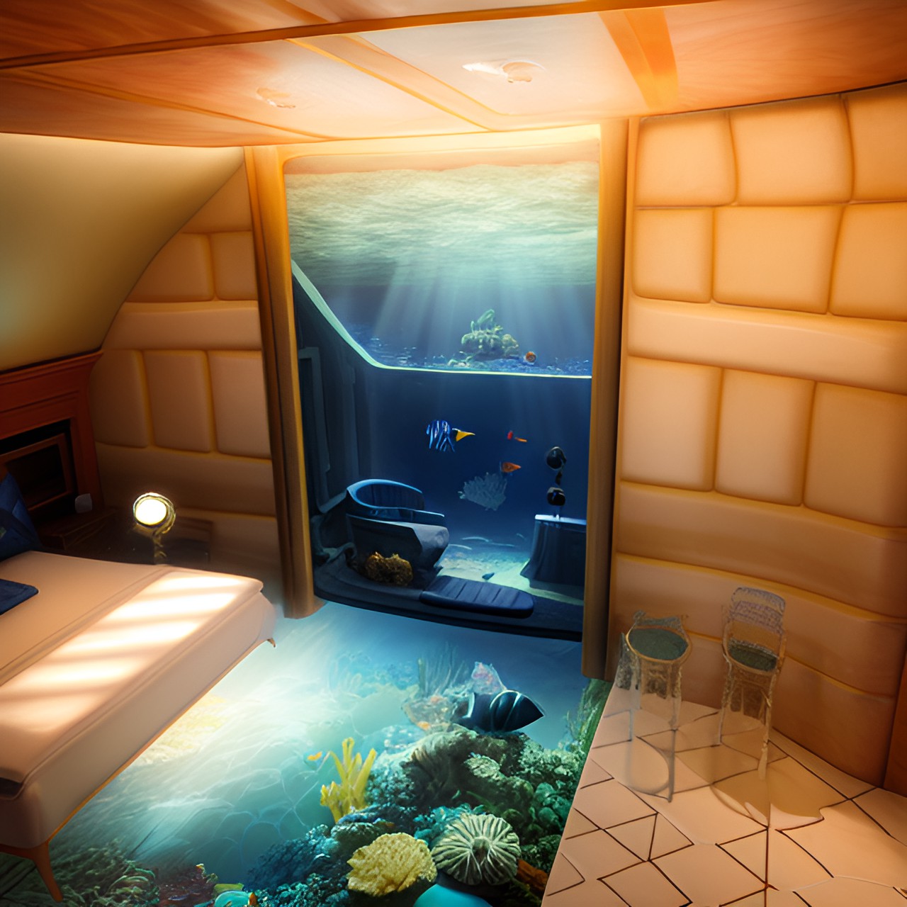 Atlantean Bedroom - underwater atlantis bedroom, atlantean preview