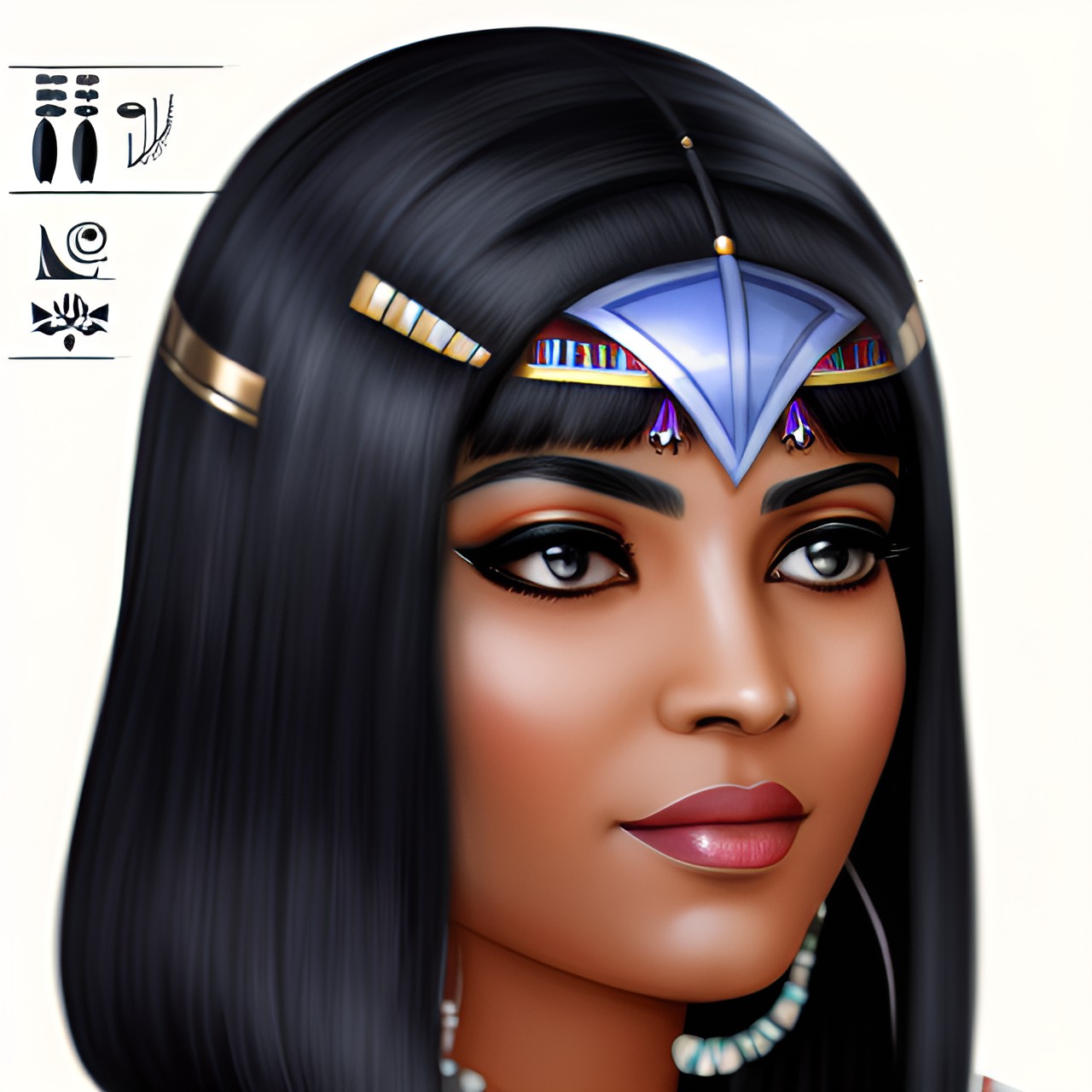 Nerfertiti - ancient egyptian, queen, pretty, black eyes, black hair preview