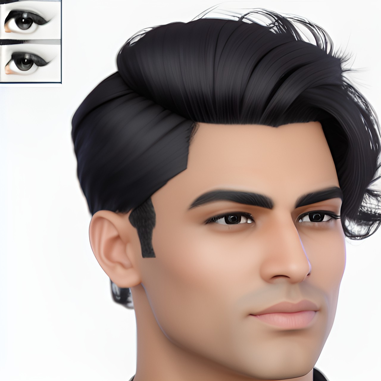 Akeem - egyptian handsome jet black haired man, soldier, jet black eyes preview