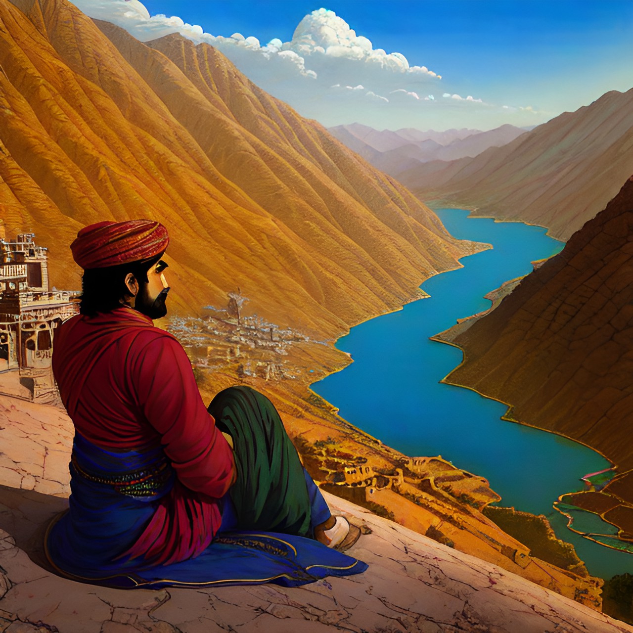 Babur Indus - babur looking over the indus into hindustan. preview