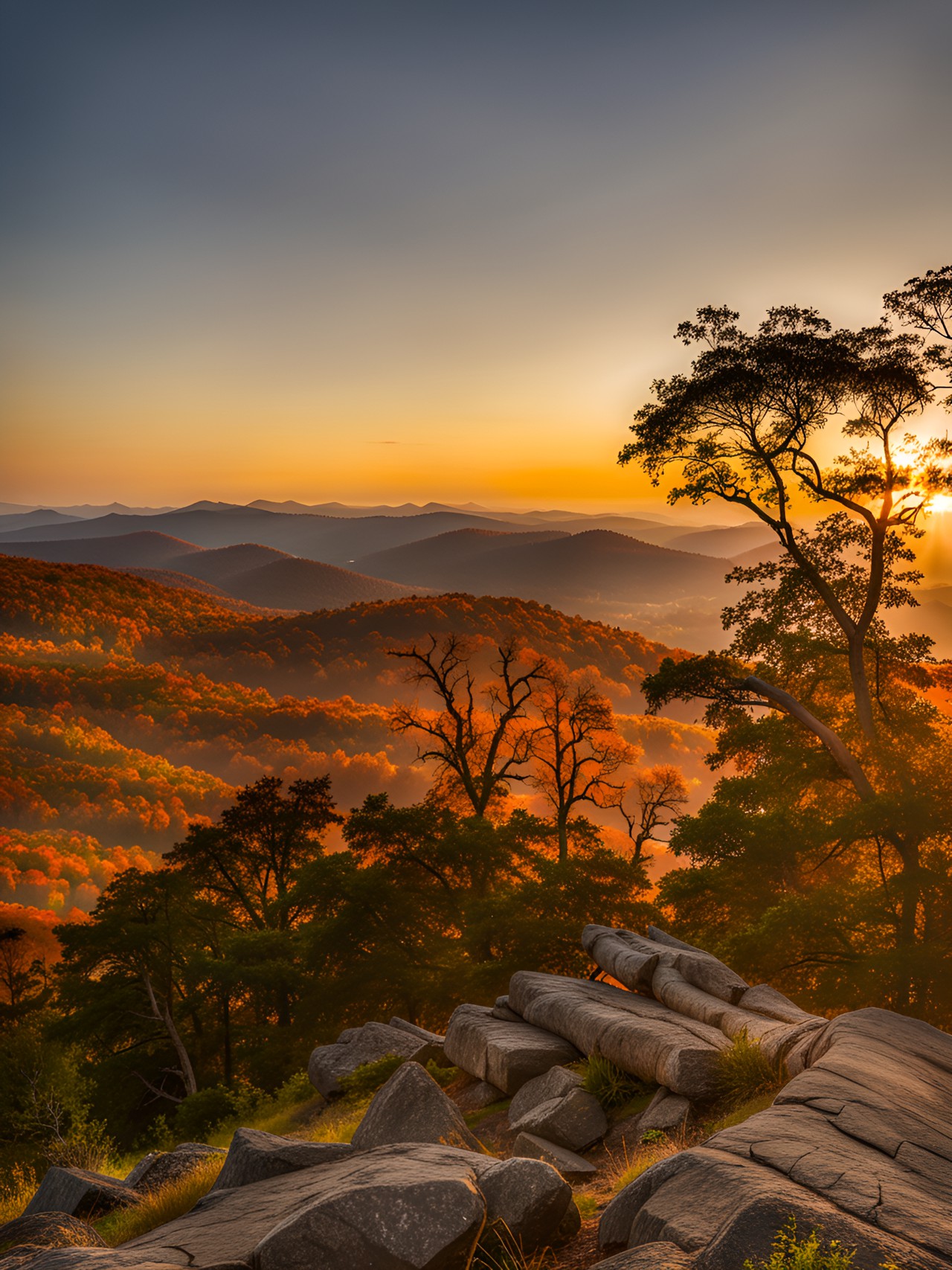 shenandoah skyline drive, golden hour preview