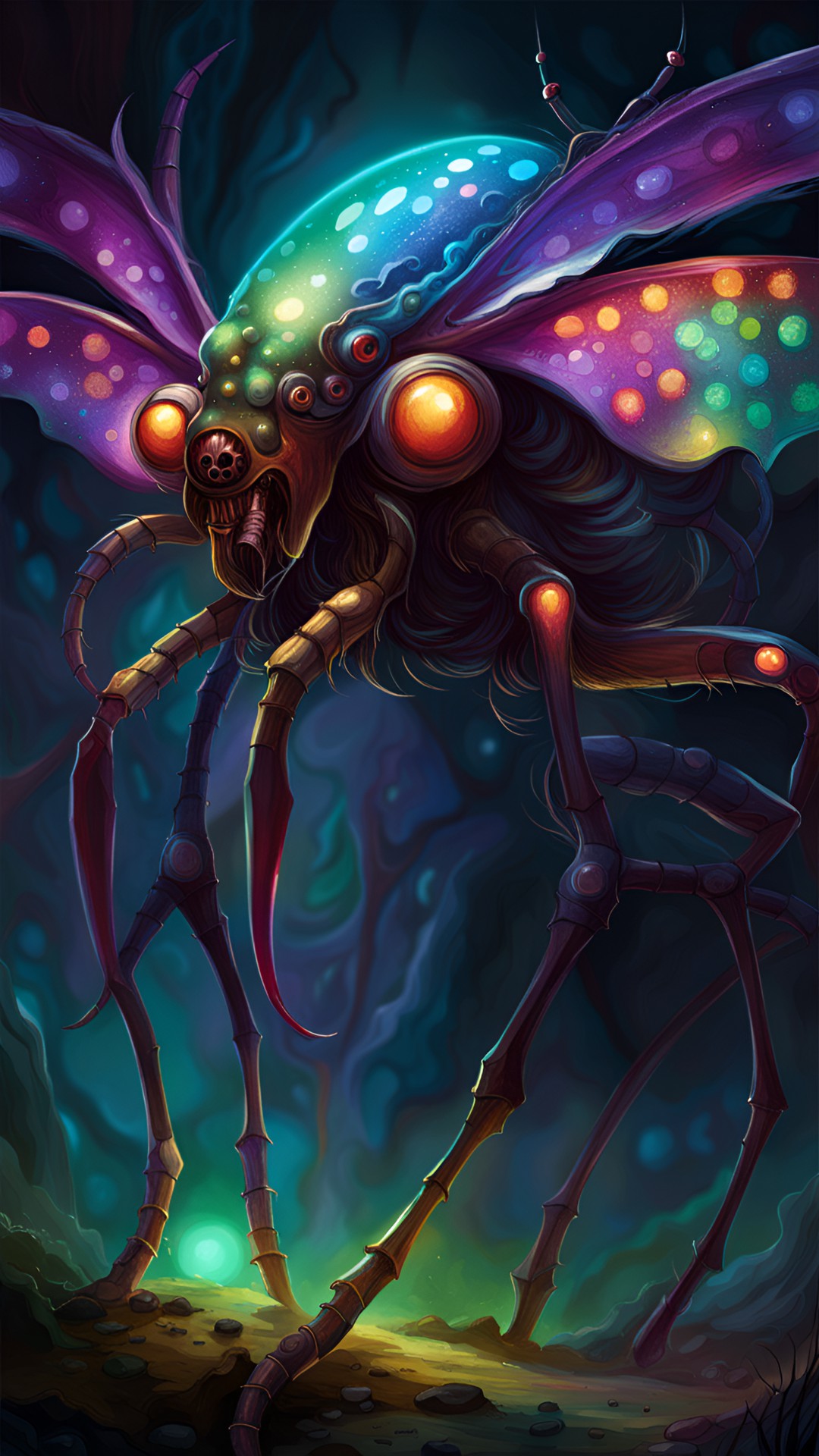 Lumifin - a six legged iridescent insect like being lights on there exoskeletons preview