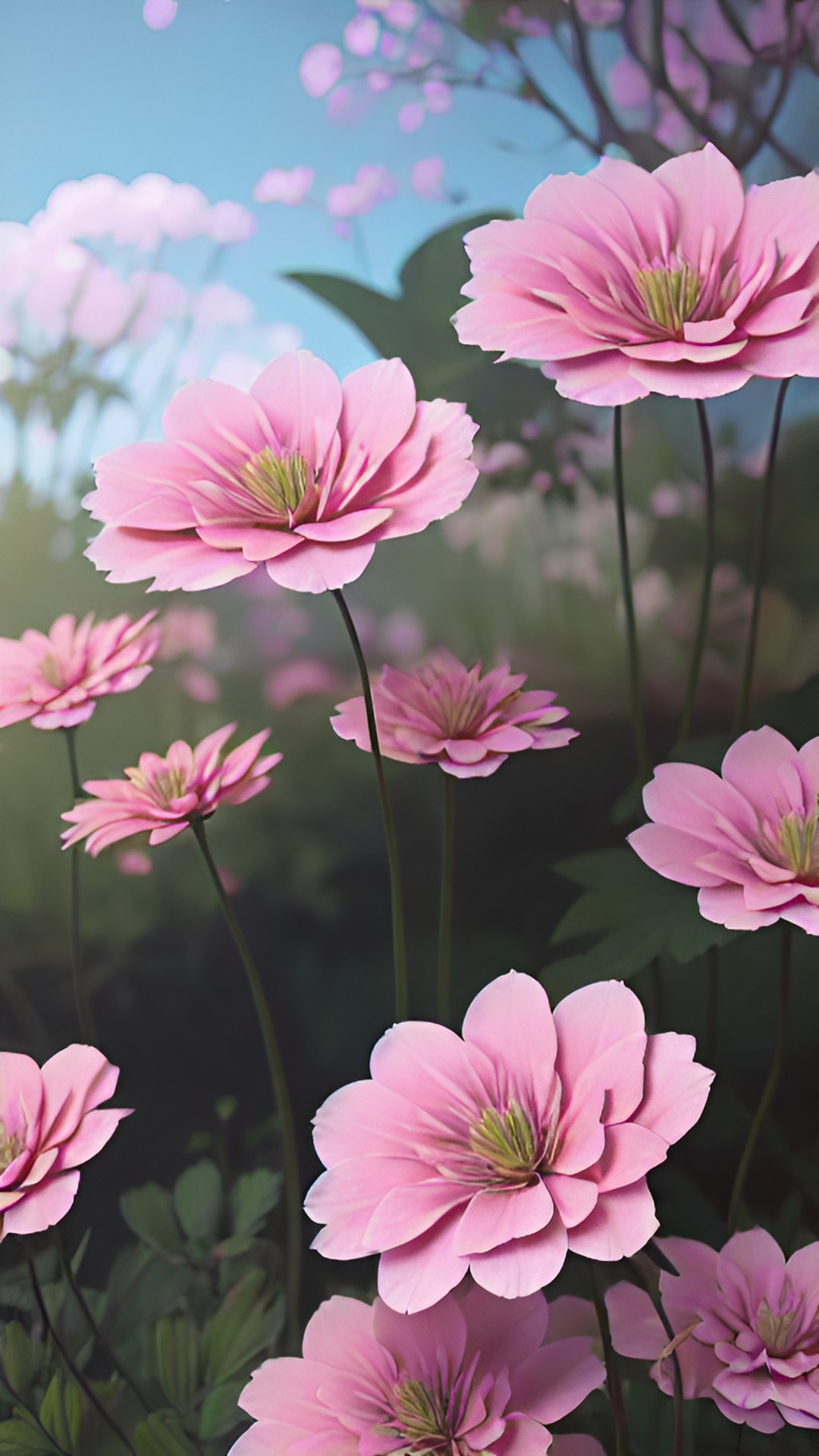 pink flowers pastel color preview