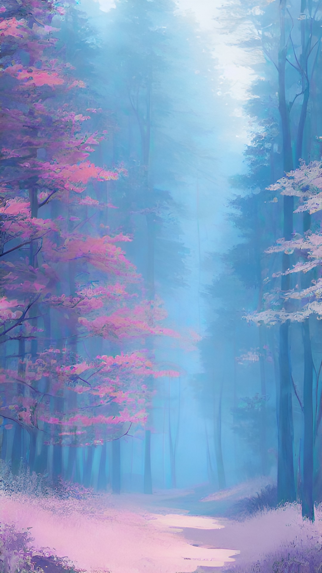 magic forest - magic forest in shades of blue and pink preview