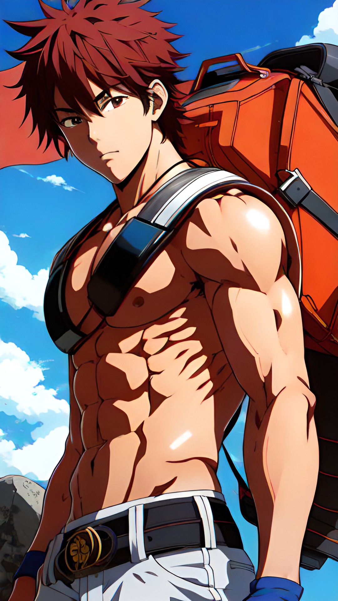 joven anime hombre musculoso preview