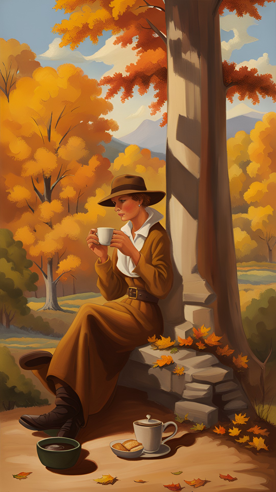 having coffee on a september morning by maxwell parrish preview