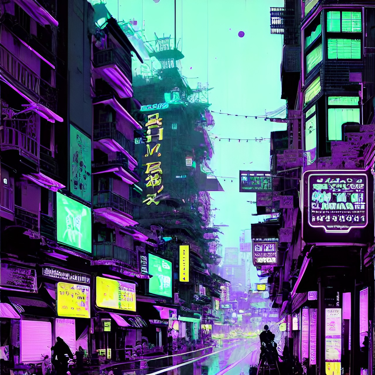 neon purple green home town in the dark preview