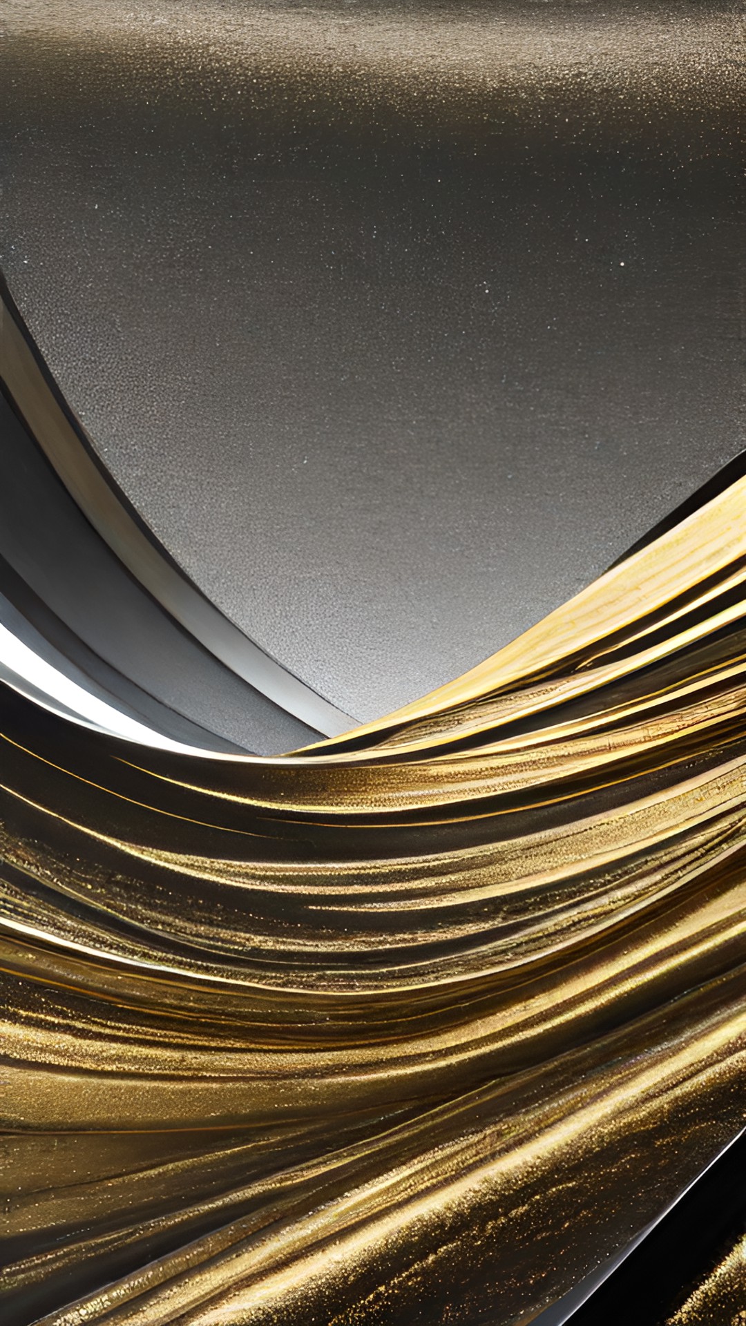 metallic gold and silver and carbon sculpture of a landscape preview