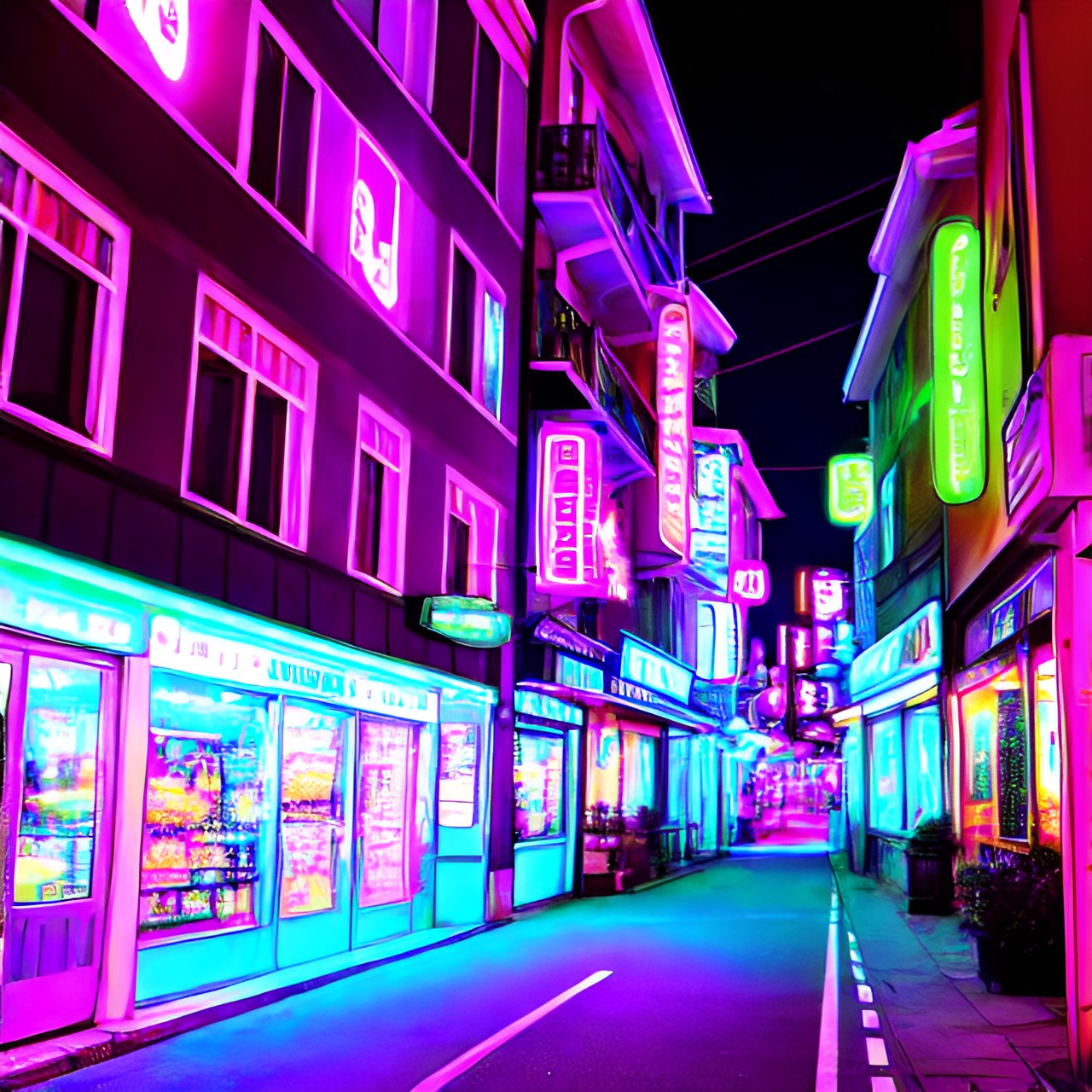 hometown glowing neon purple pink lights in the dark preview