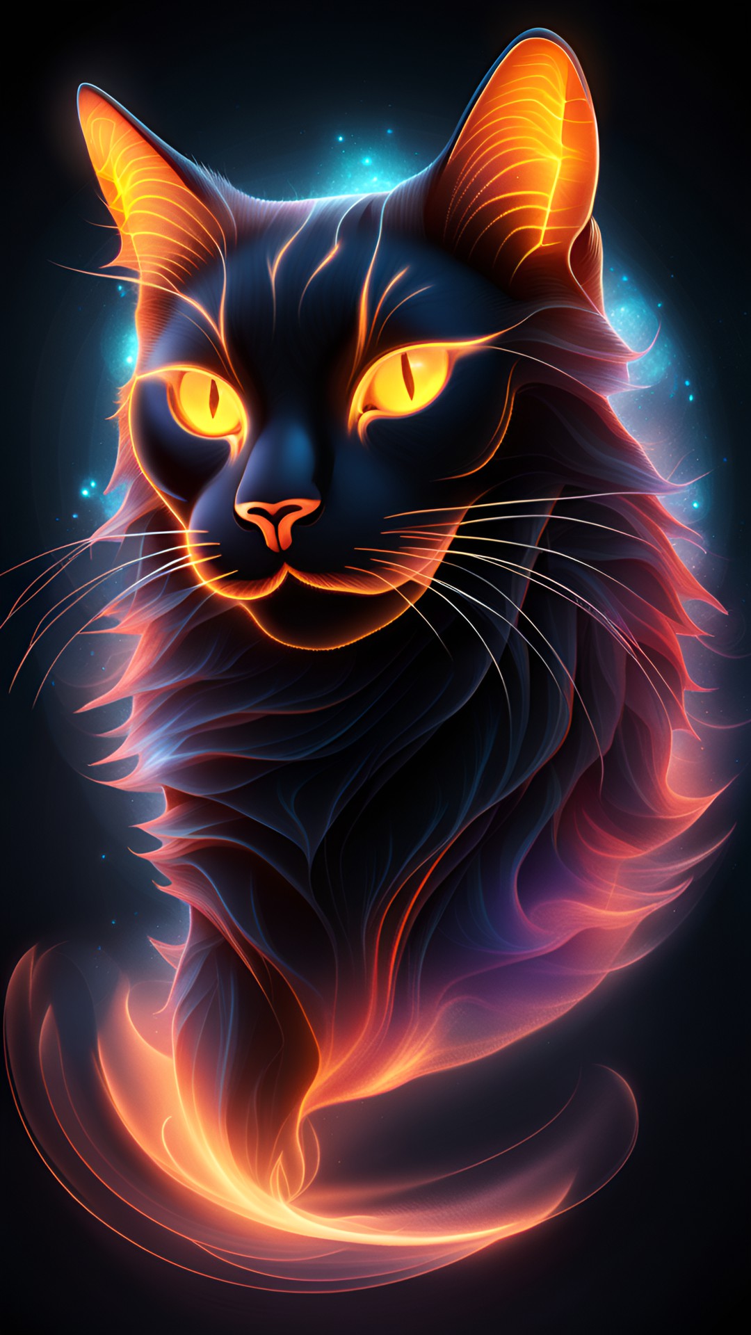 cat made out of fire preview