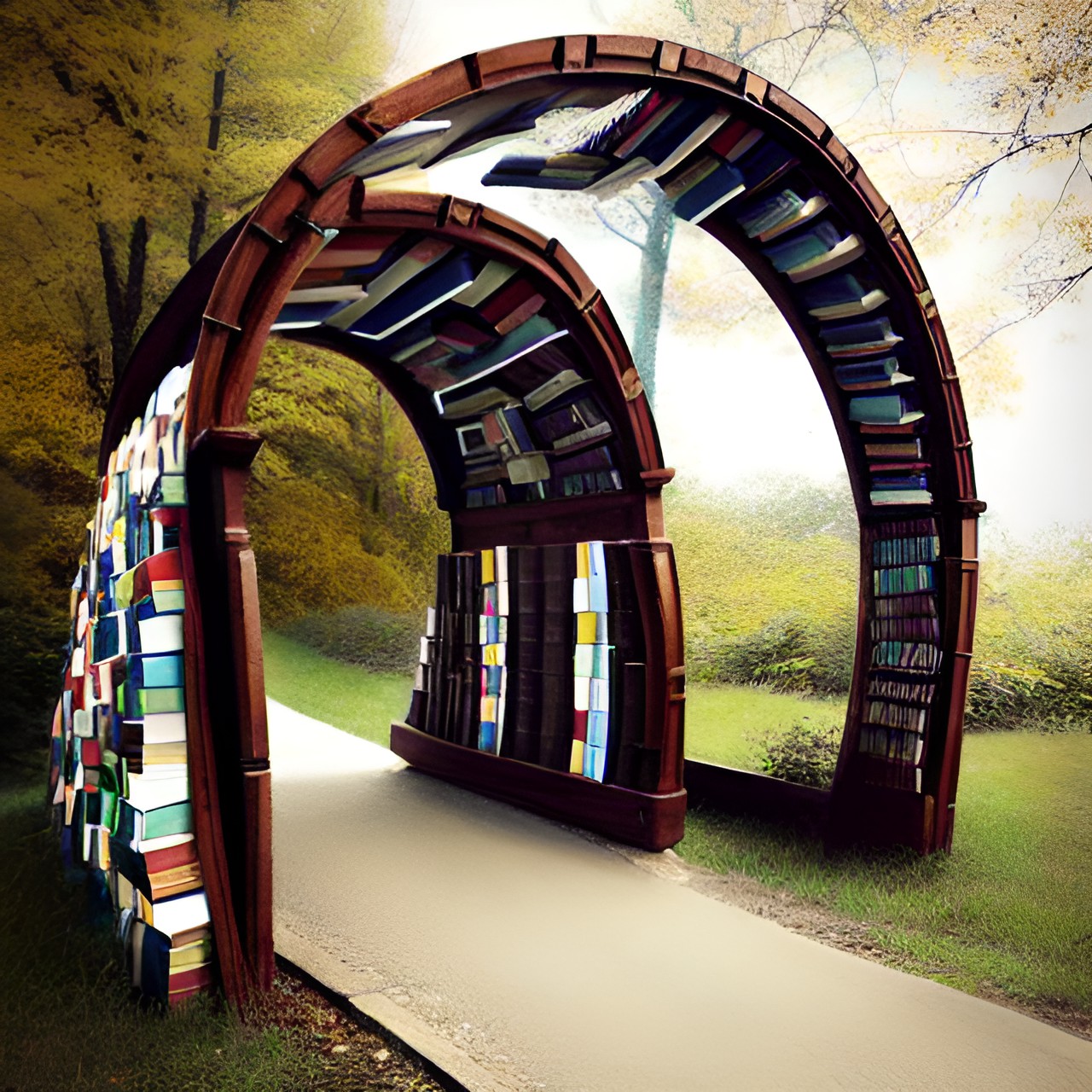 bridge made of books preview