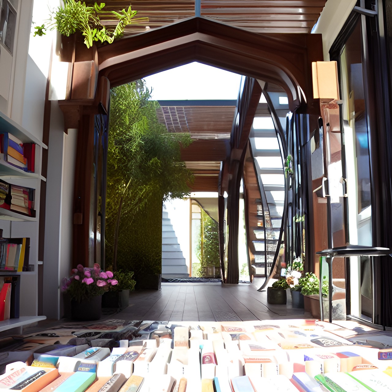 Books on the Floor - ground made from books, floor made from books, walkway made from books, books as tiles preview