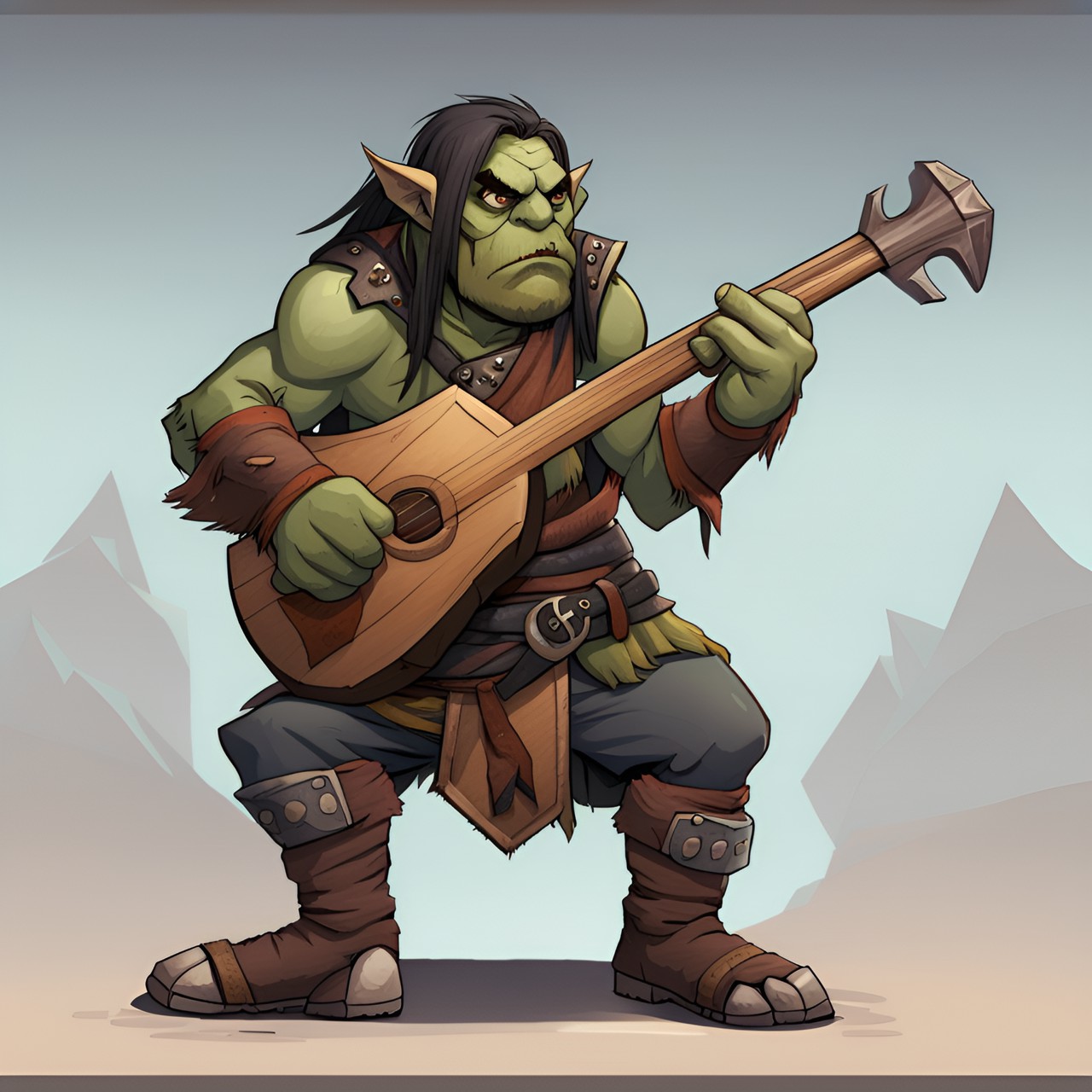 Daug Boen - a confused half-orc barbarian bard. preview