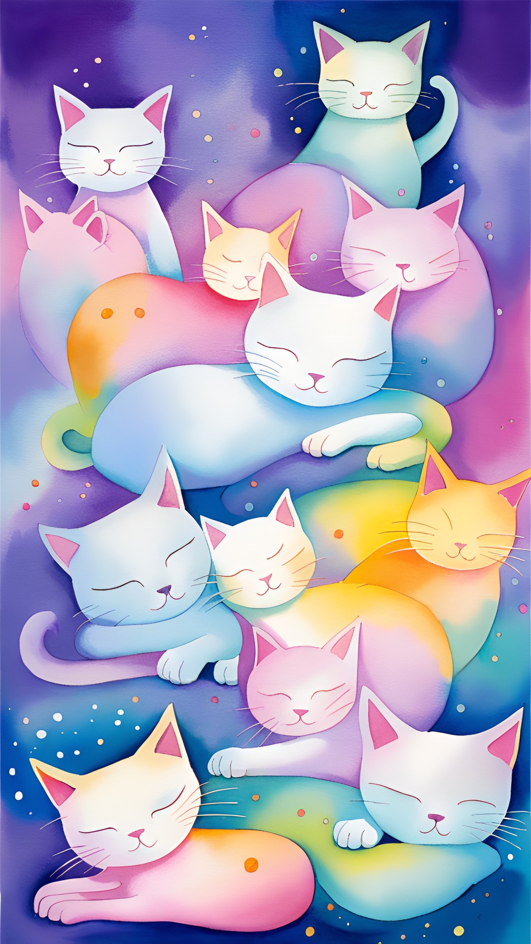 sleeping glitter magic cats preview