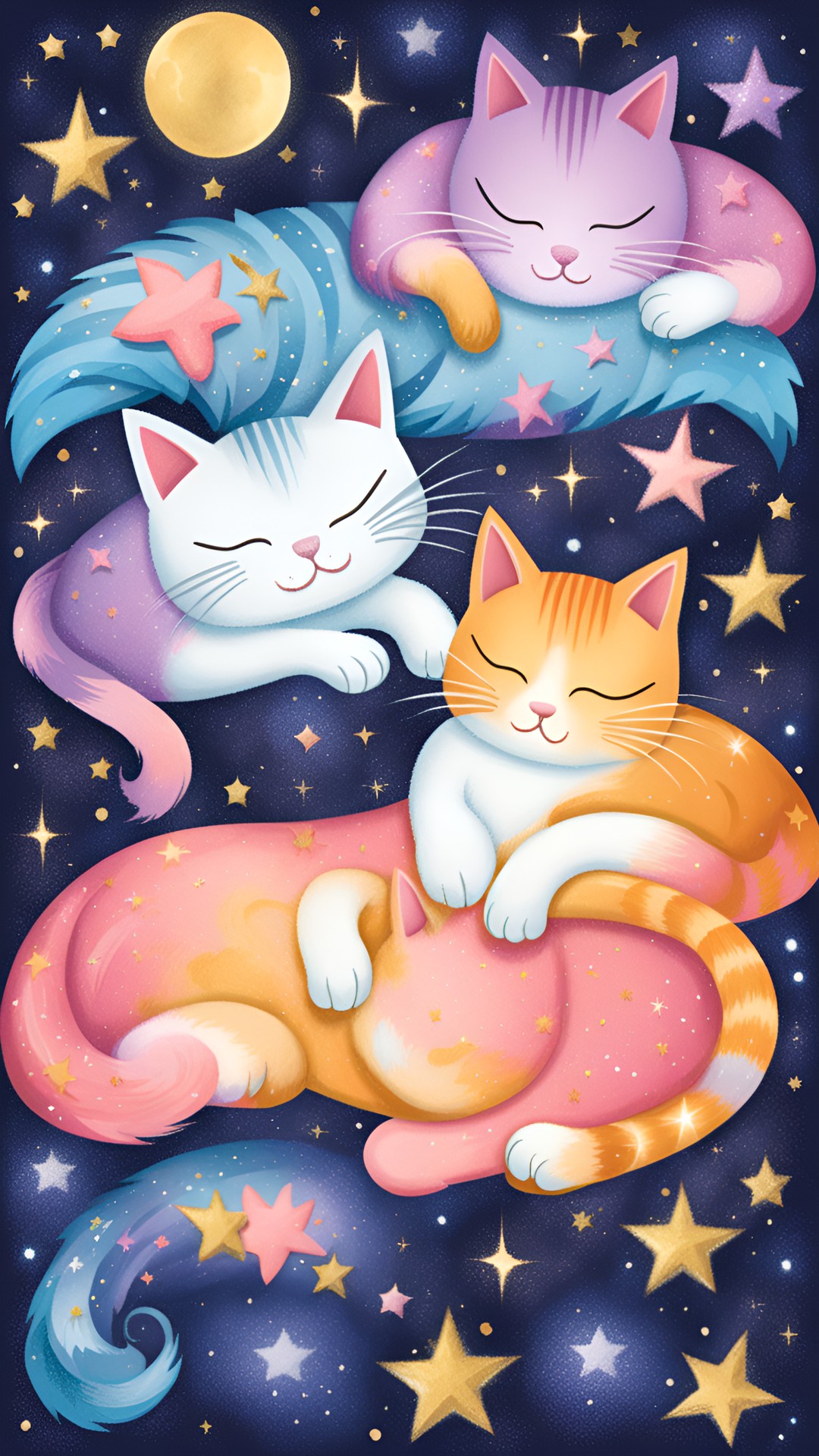 sleeping glitter magic cats preview