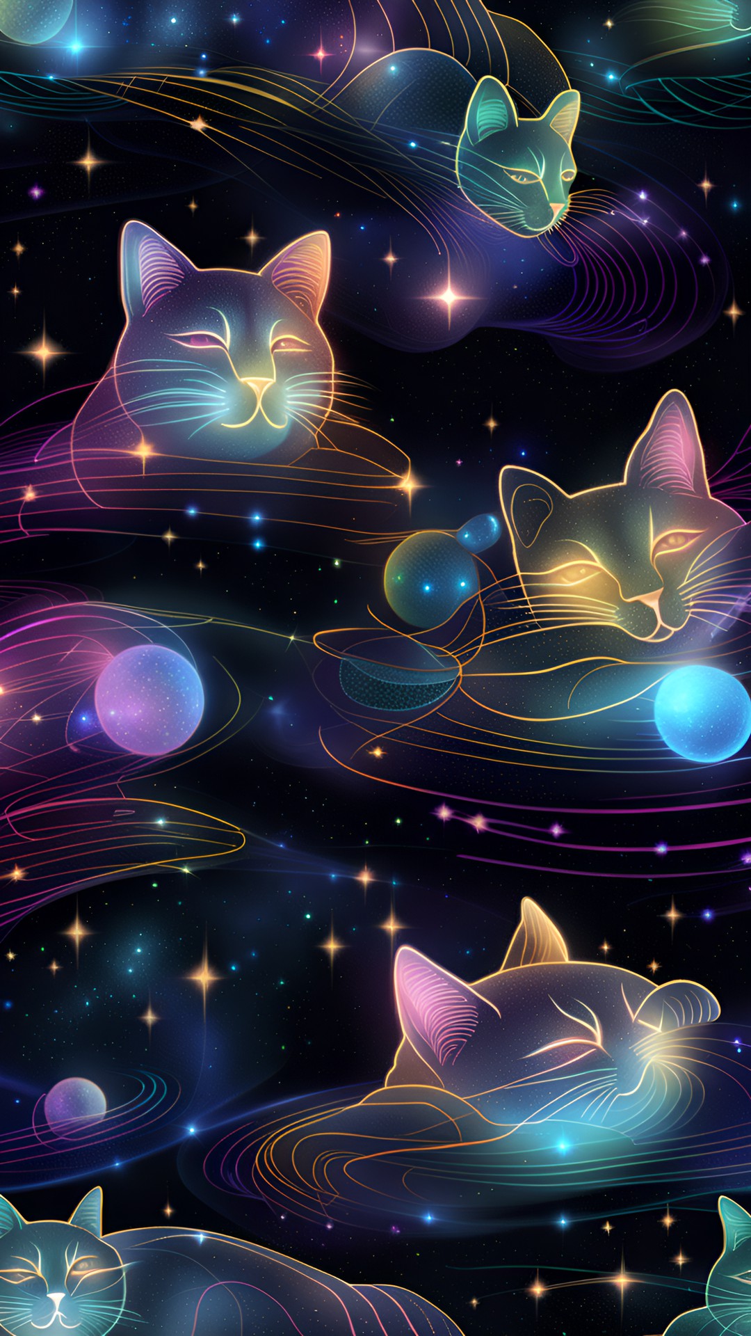 sleeping glitter magic cats preview