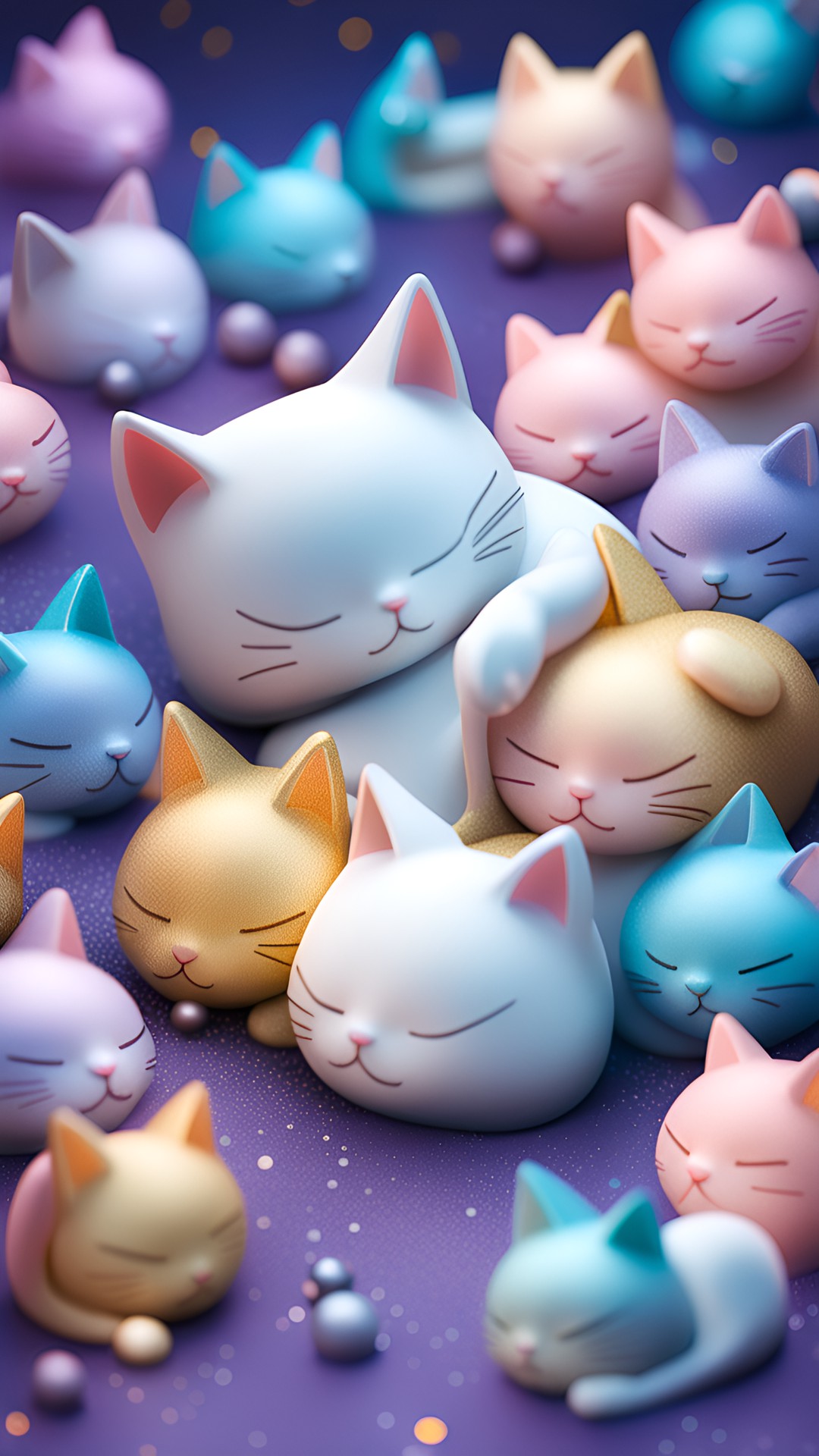 sleeping glitter magic cats preview