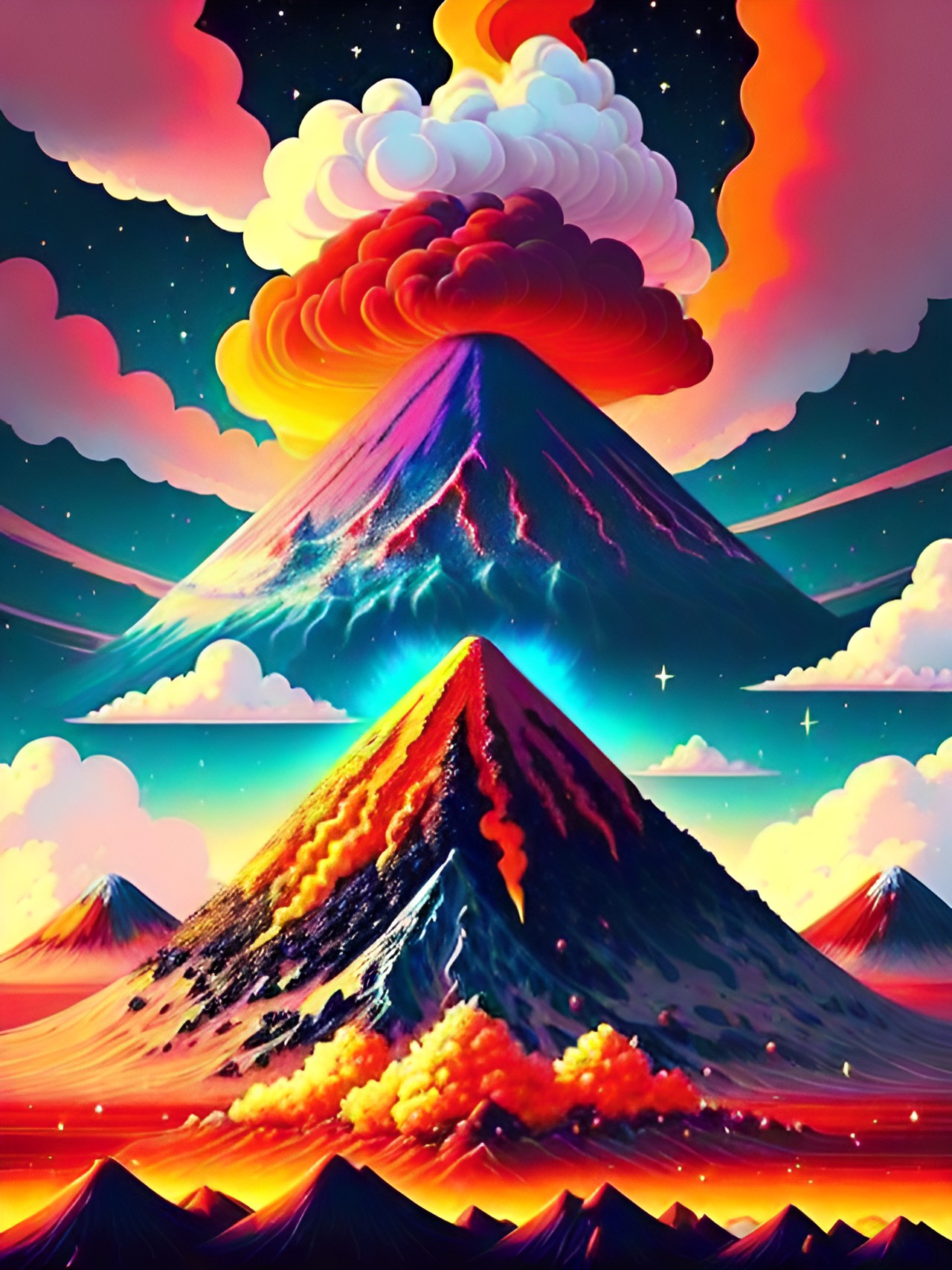 erupting volcano rabow storm of kawaii preview