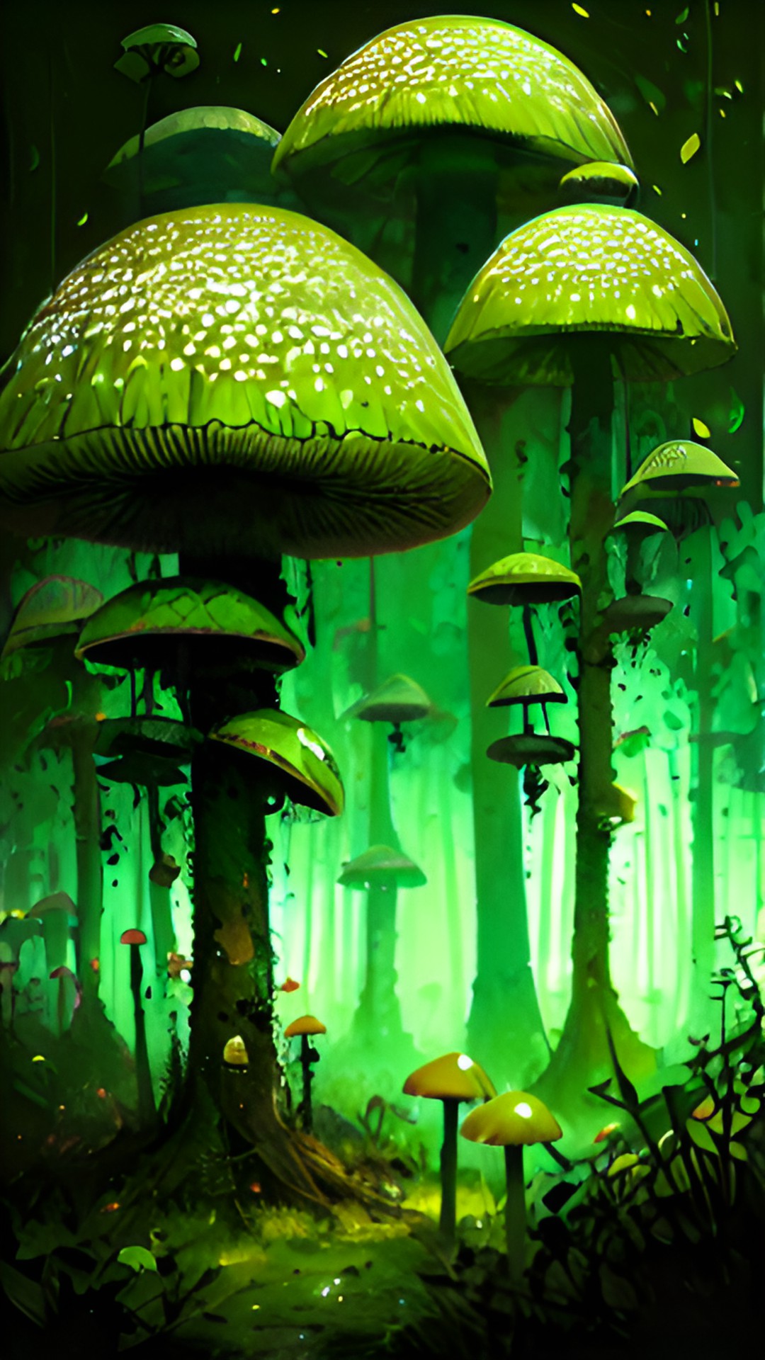 green fungi forest - toxic mushroom forest preview