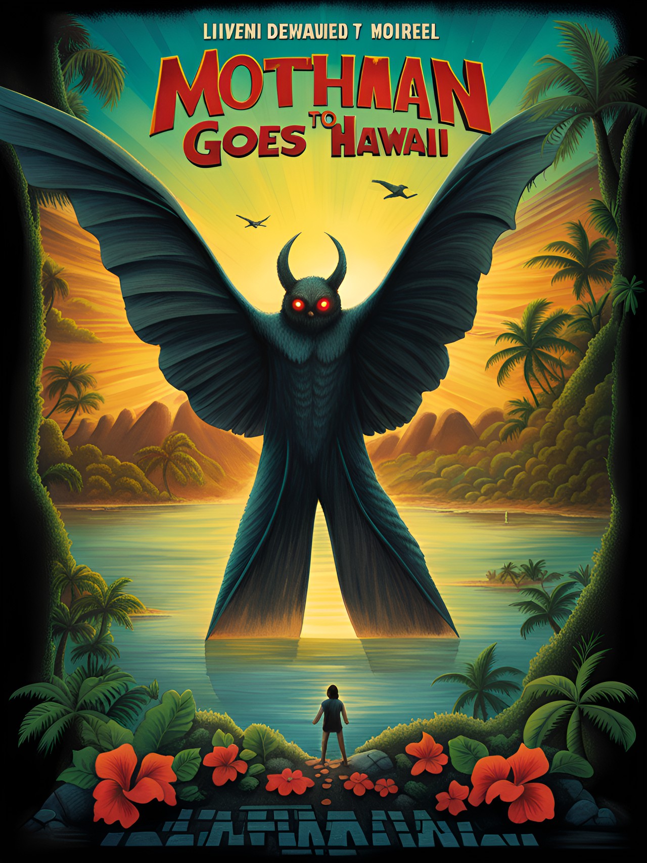 mothman goes to hawaii movie poster preview