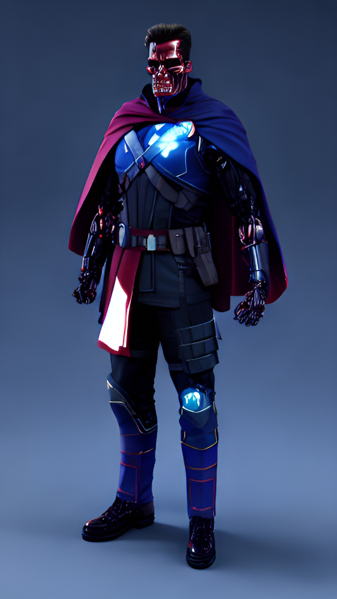 an avenger character with cape, png, 3d preview