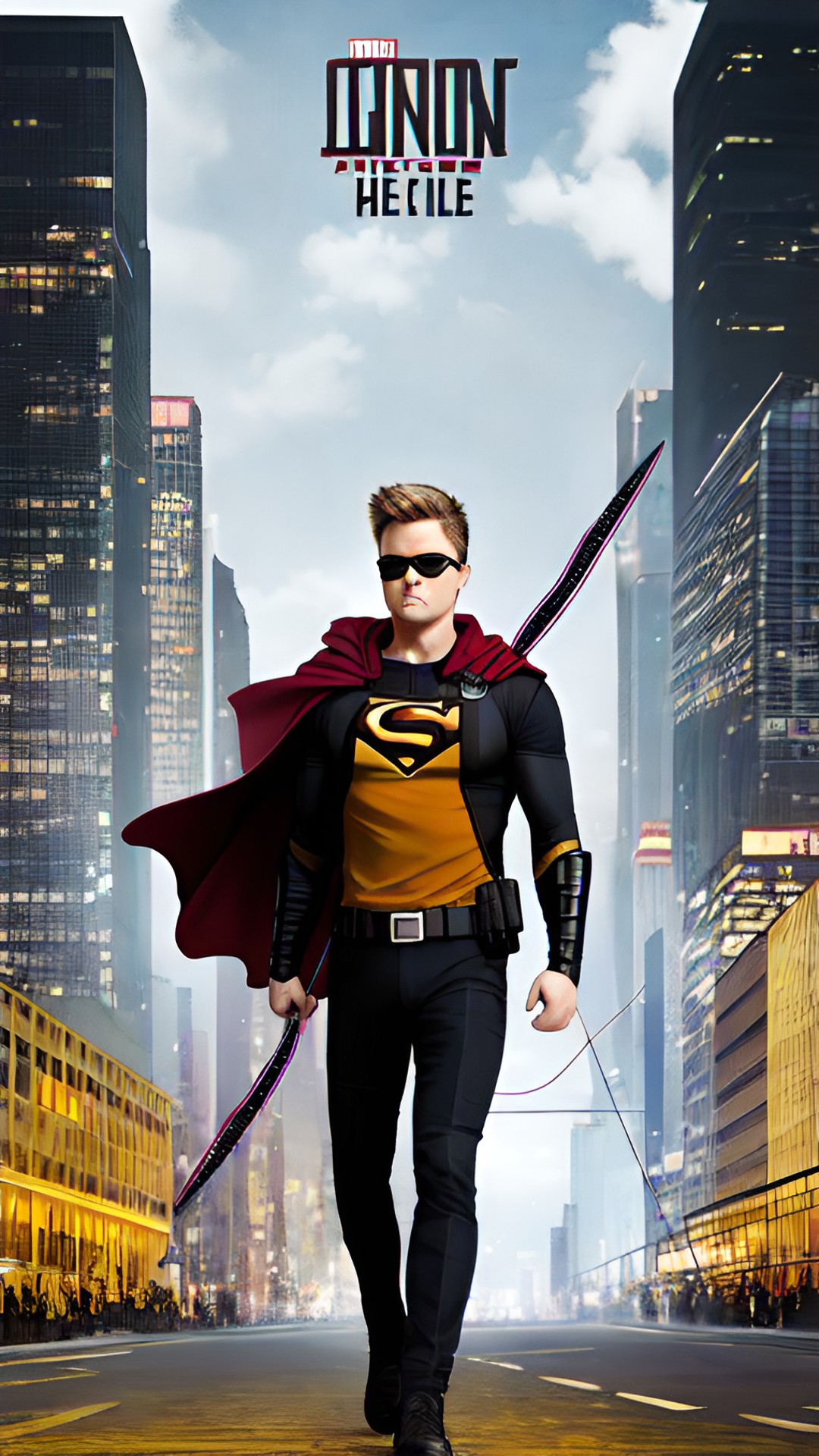 one male superhero standing like hawkeye, 3d preview