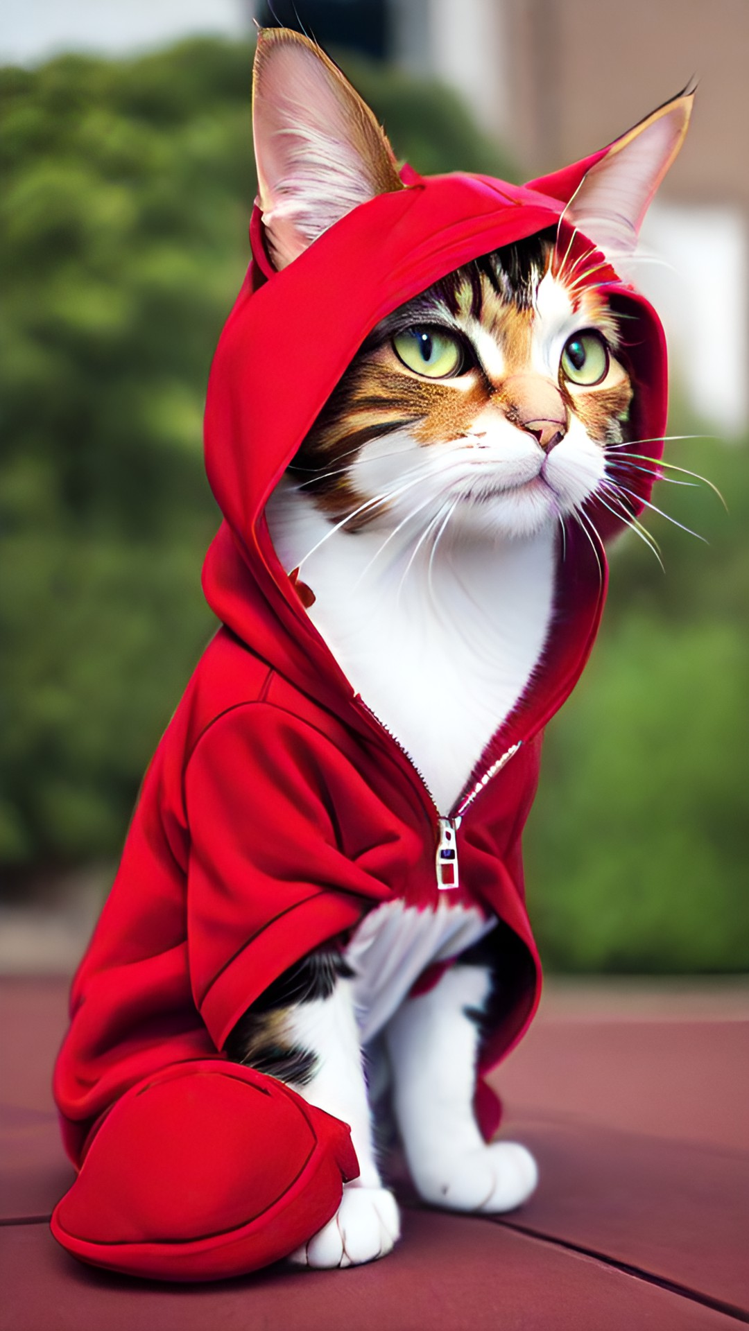 Red cat - cat in a red hoodie preview