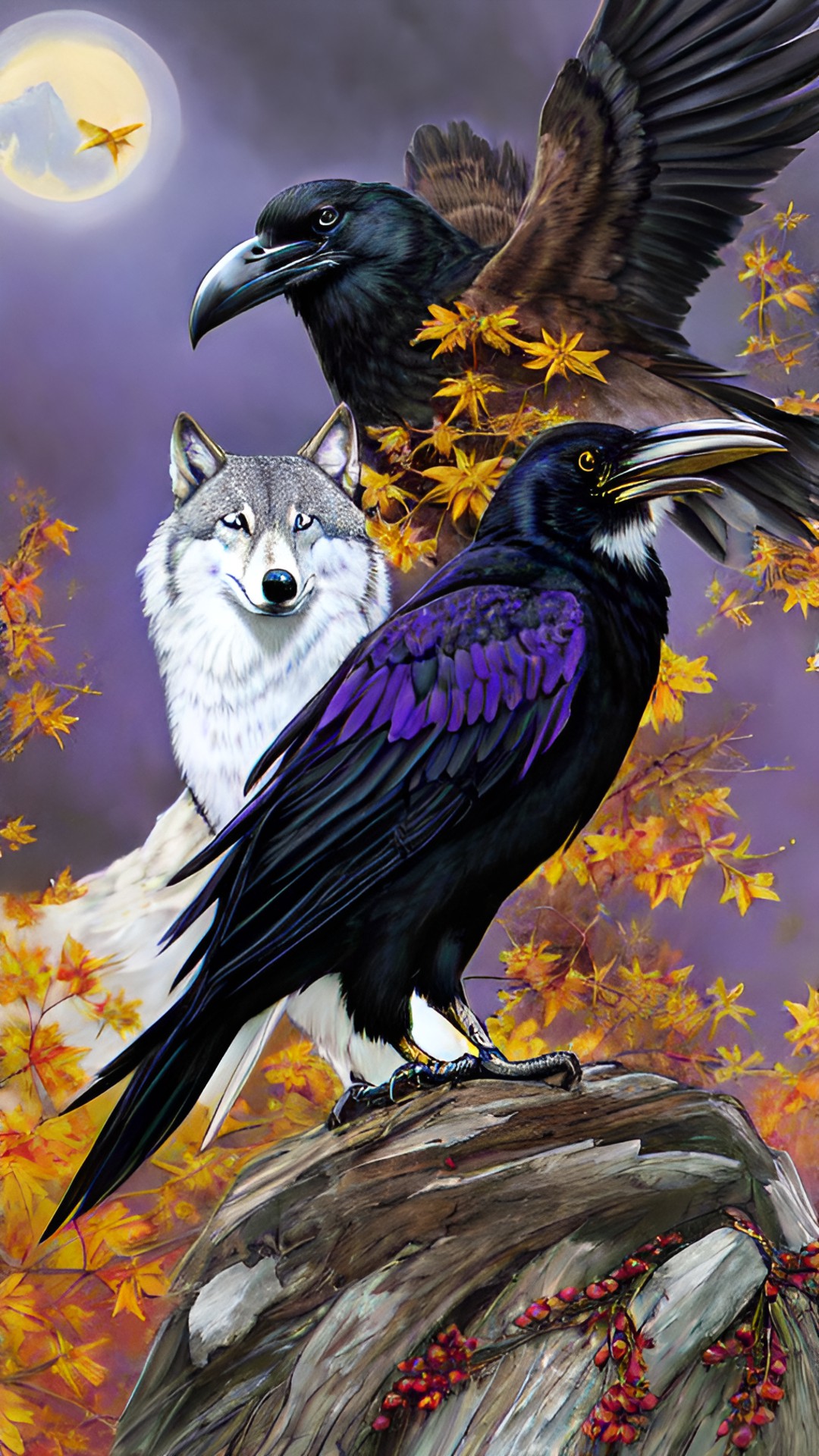 ravens , wolfs, native american, warrior preview