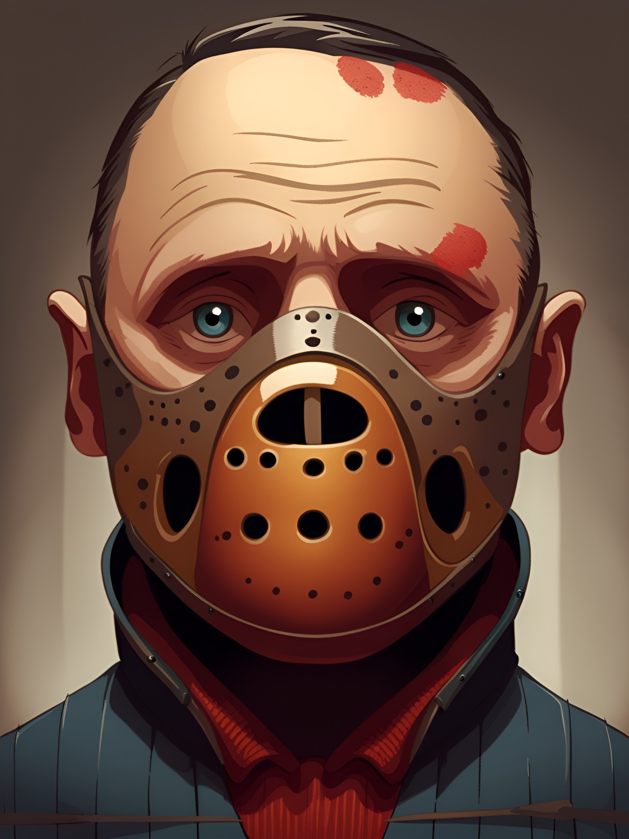 hannibal lecter with muzzle if he was illustrated by pixar disney preview