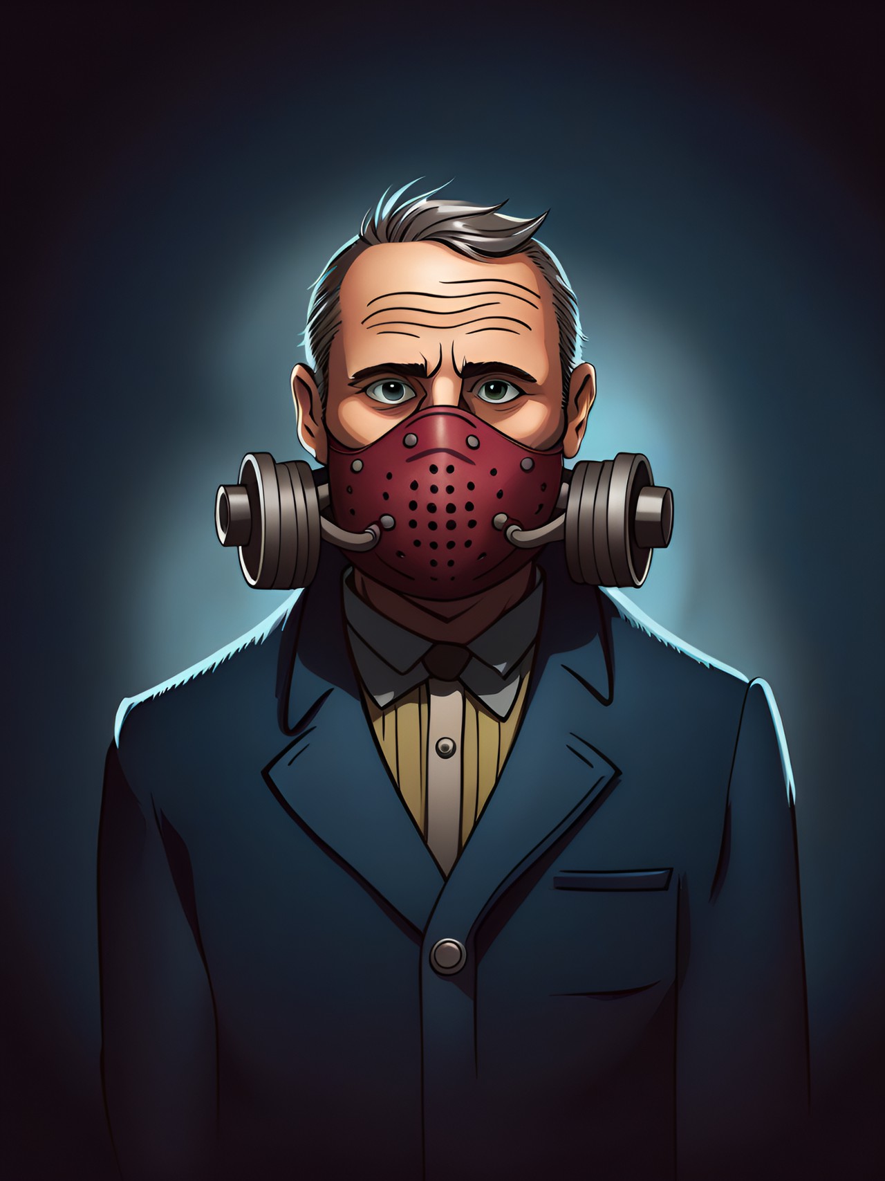 hannibal lecter with muzzle if he was illustrated by pixar disney preview