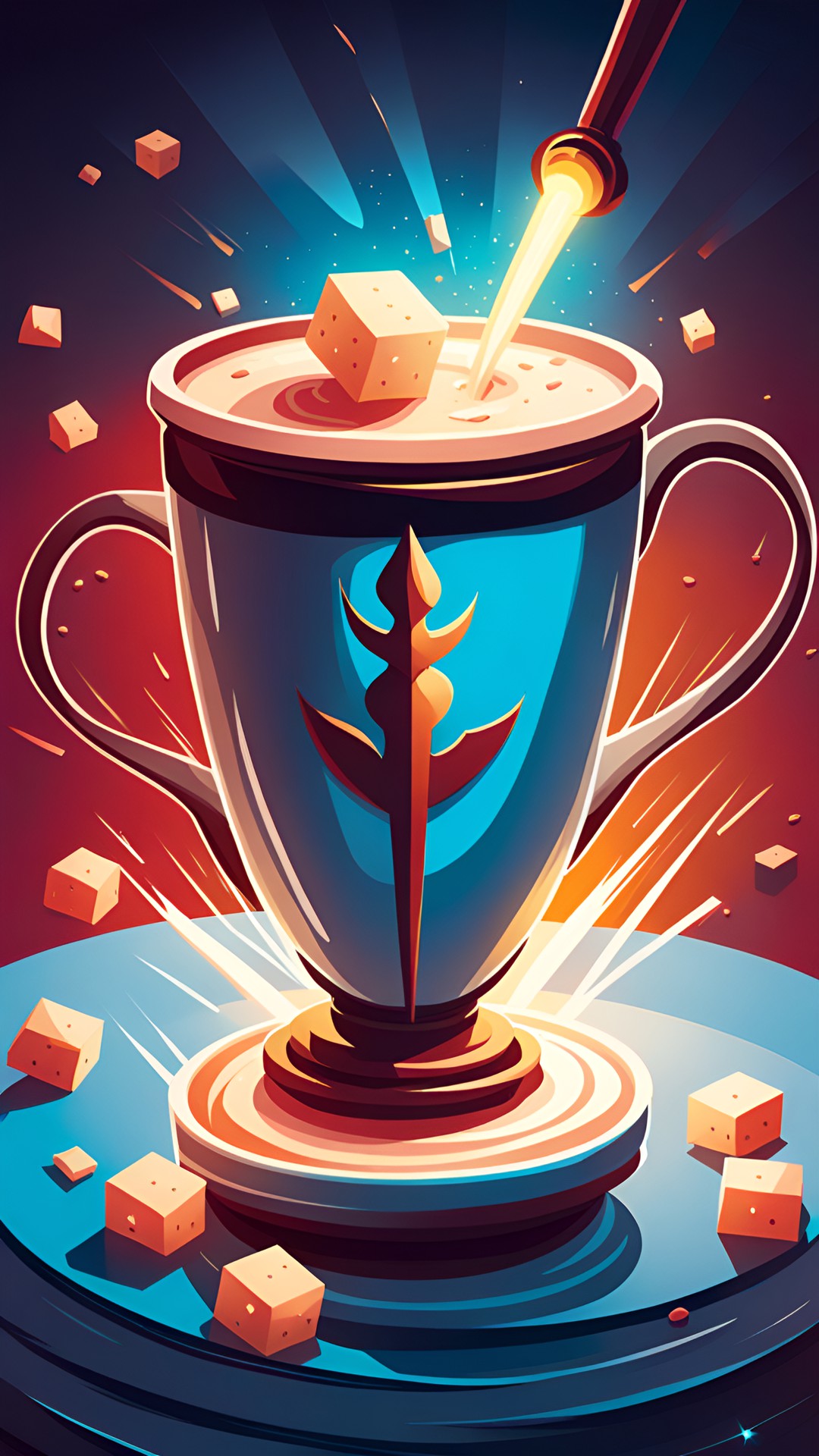 The Chosen One!!! - a coffee cup wielding a sword fighting a sugar cube preview