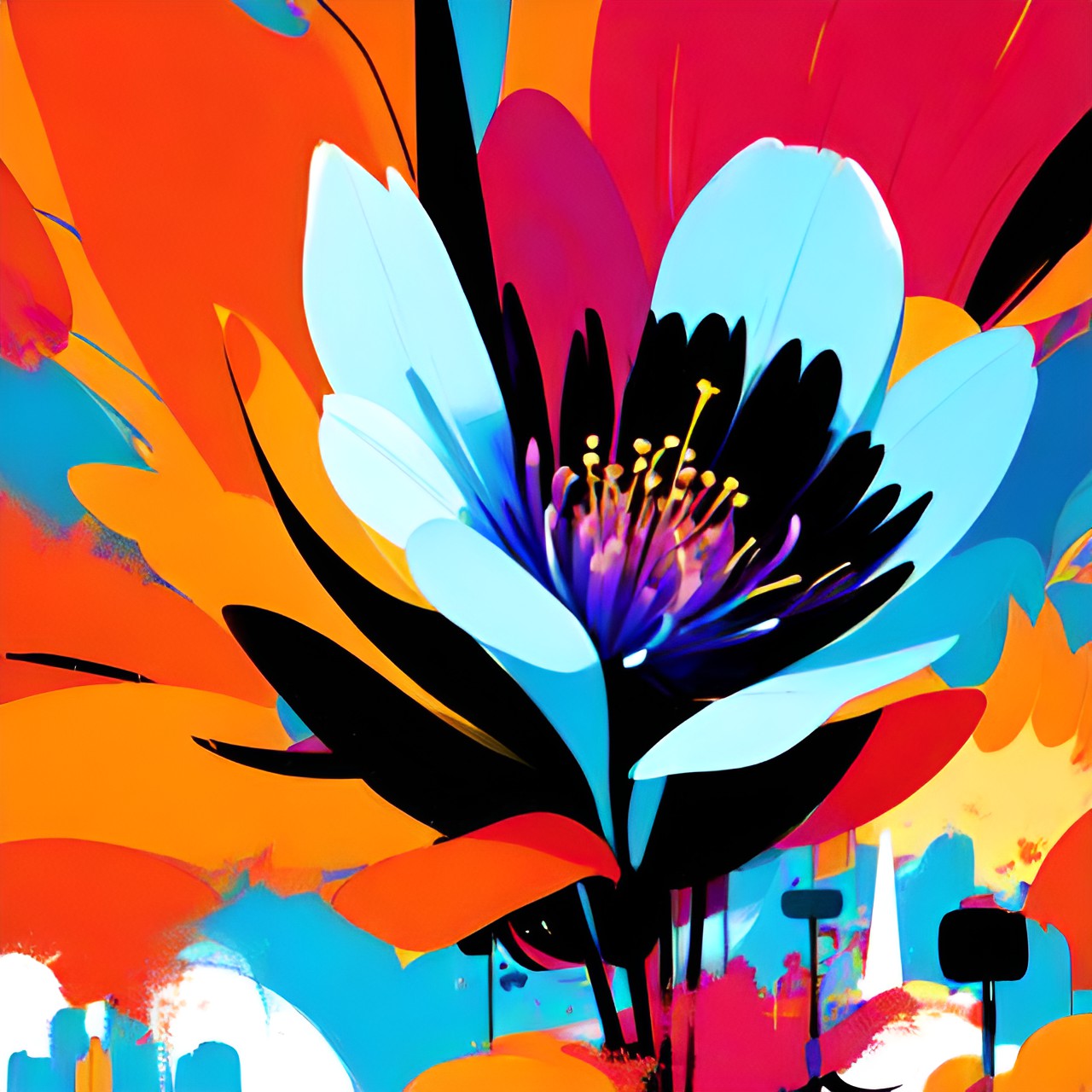 lily flower, bold, abstract, bright, preview