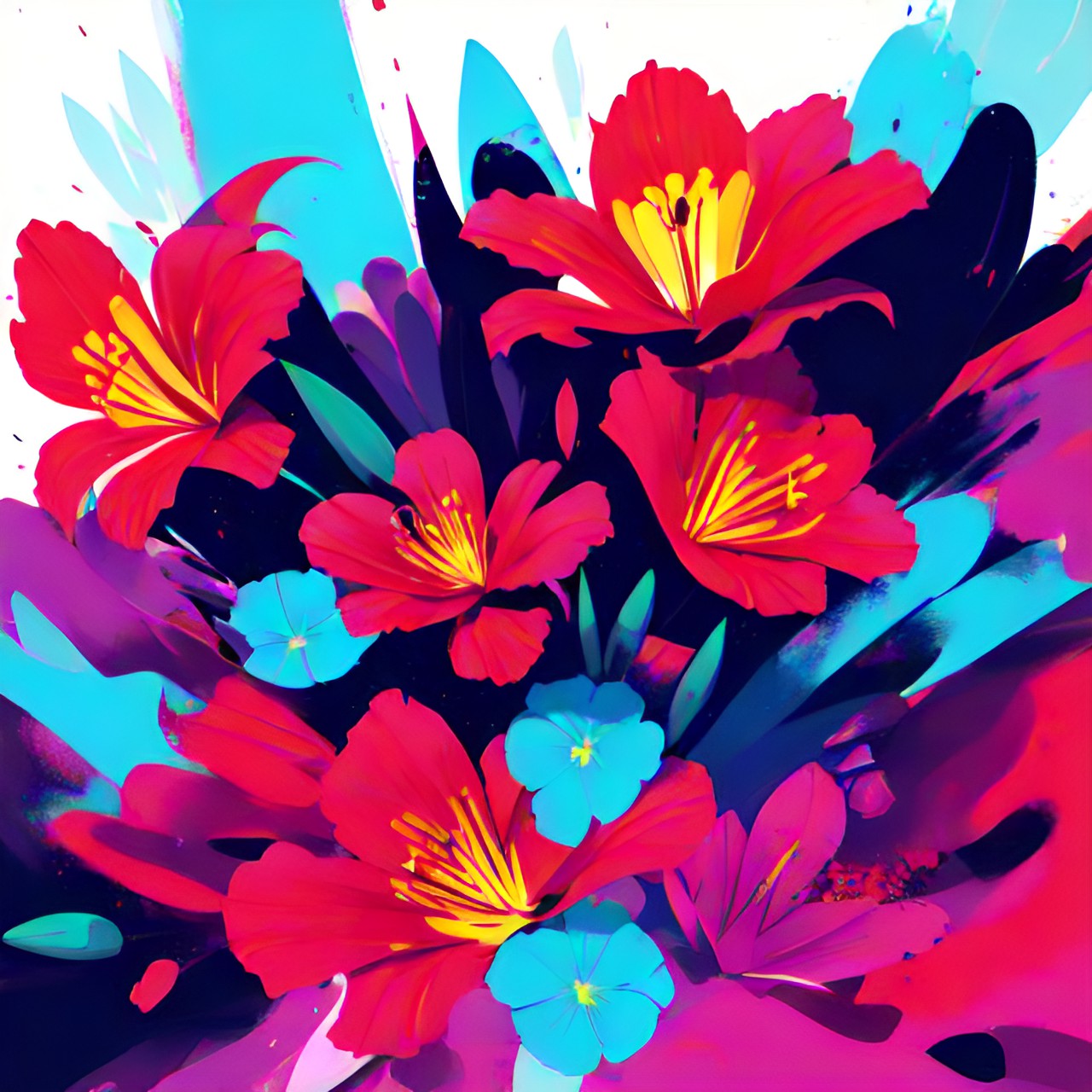 lily flower, bold, abstract, bright, preview