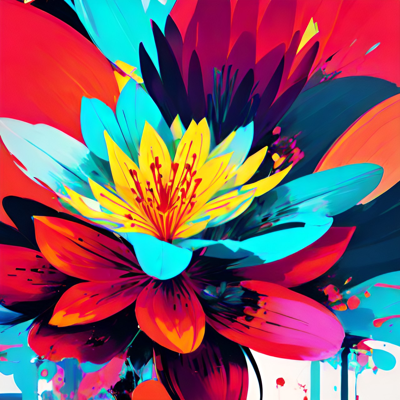 lily flower, bold, abstract, bright, preview