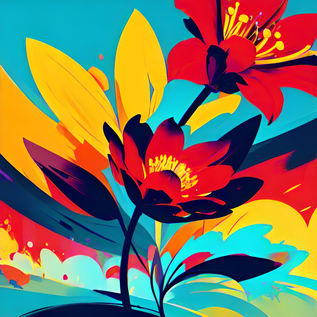 lily flower, bold, abstract, bright, preview