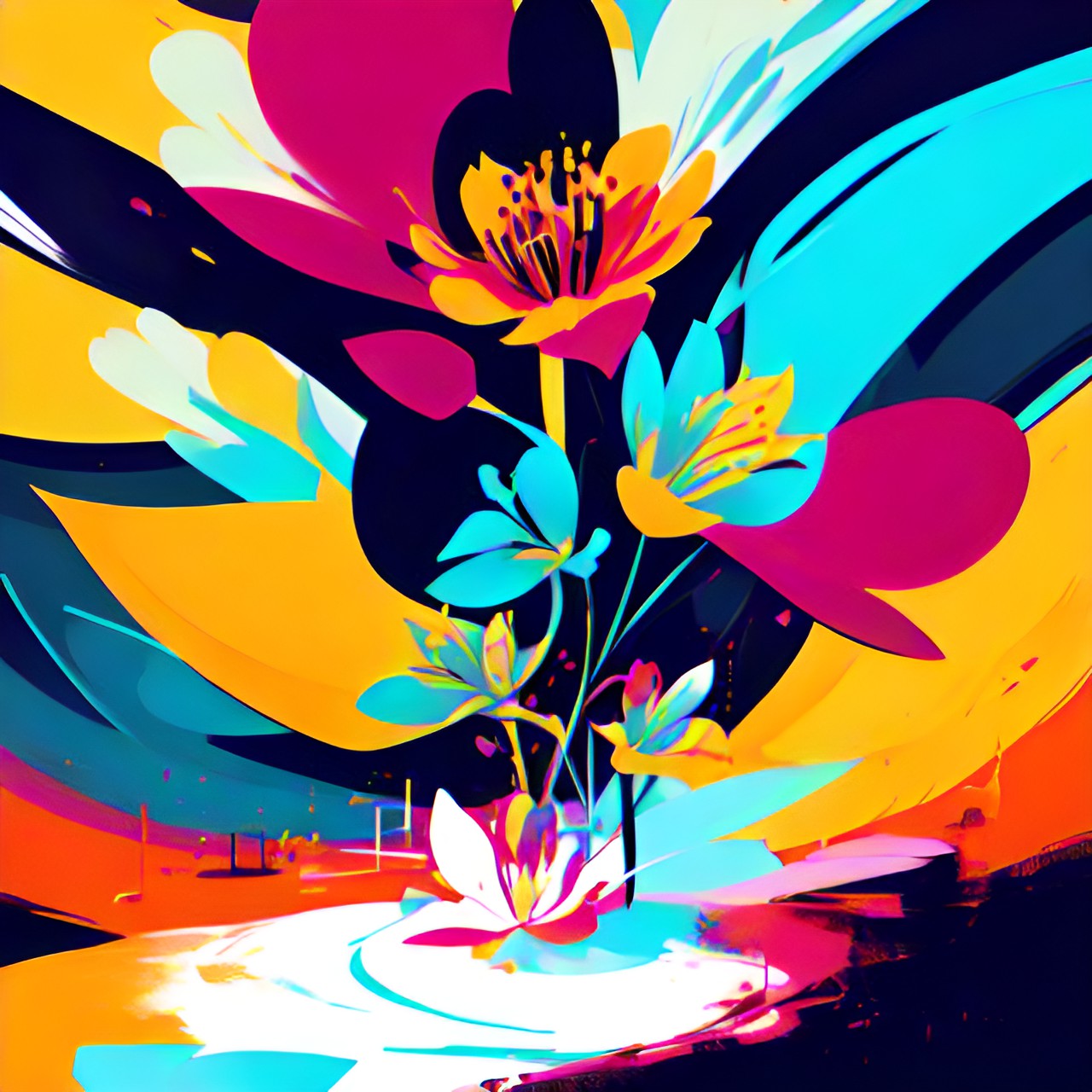 lily flower, bold, abstract, bright, preview