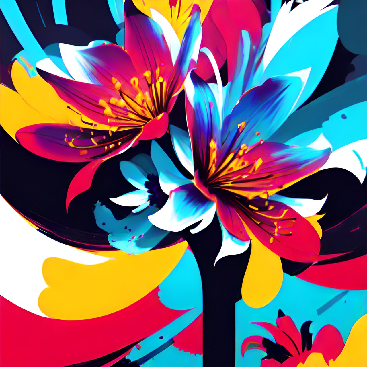 lily flower, bold, abstract, bright, preview