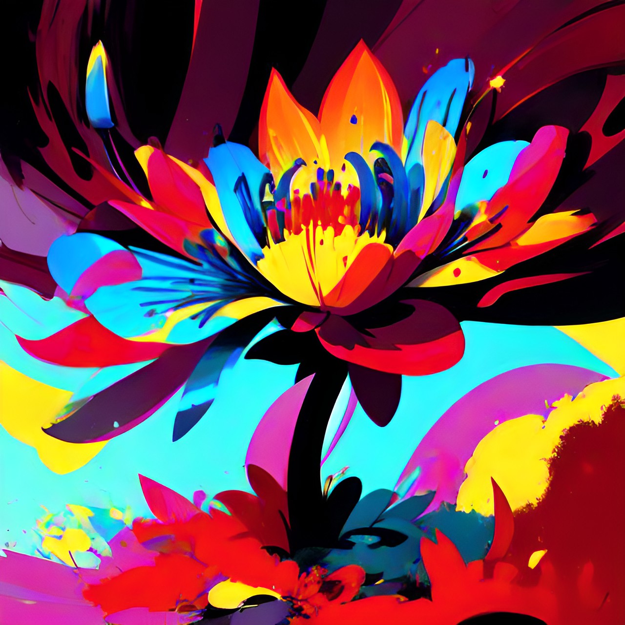 lily flower, bold, abstract, bright, preview