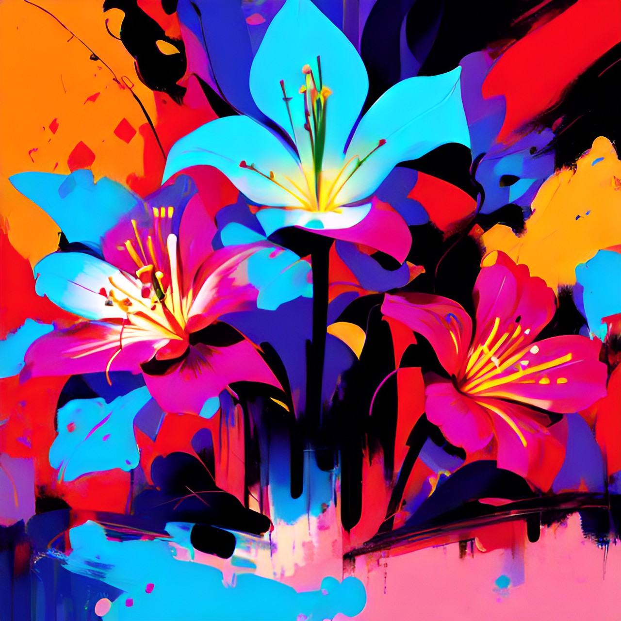 lily flower, bold, abstract, bright, preview