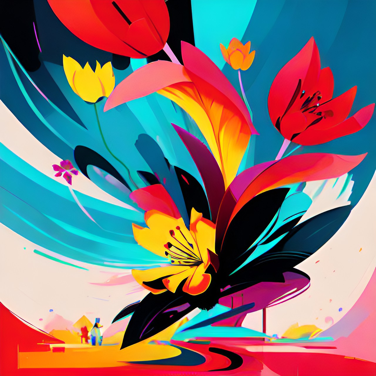 lily flower, bold, abstract, bright, preview