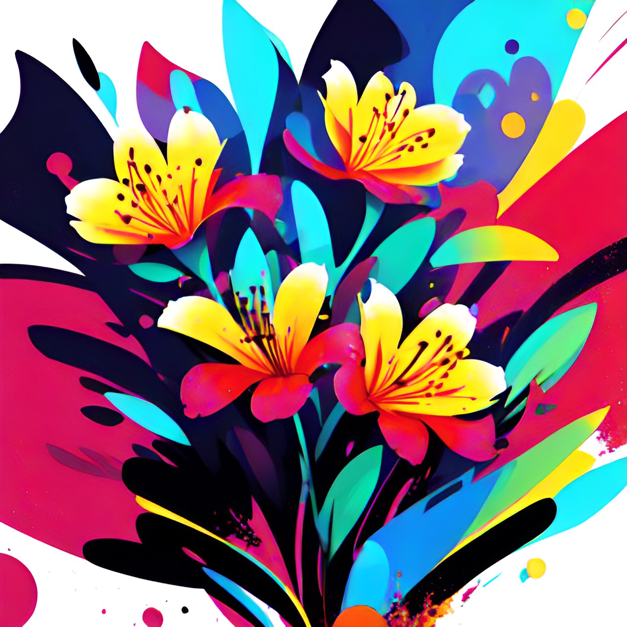 lily flower, bold, abstract, bright, preview